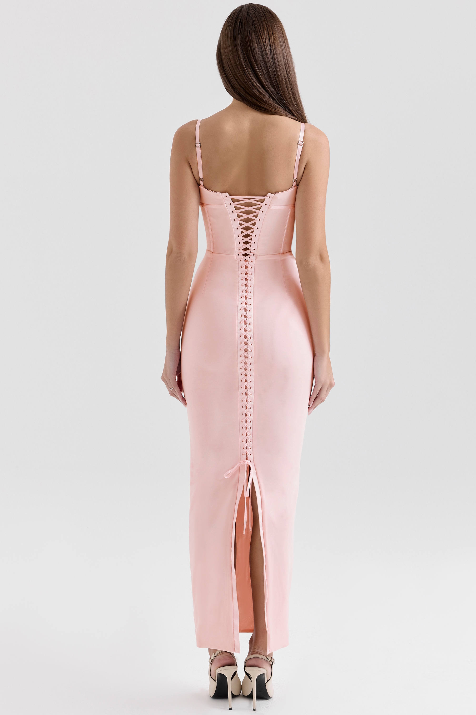 Romy  Pink Mesh Bodycon Maxi Dress — image 8