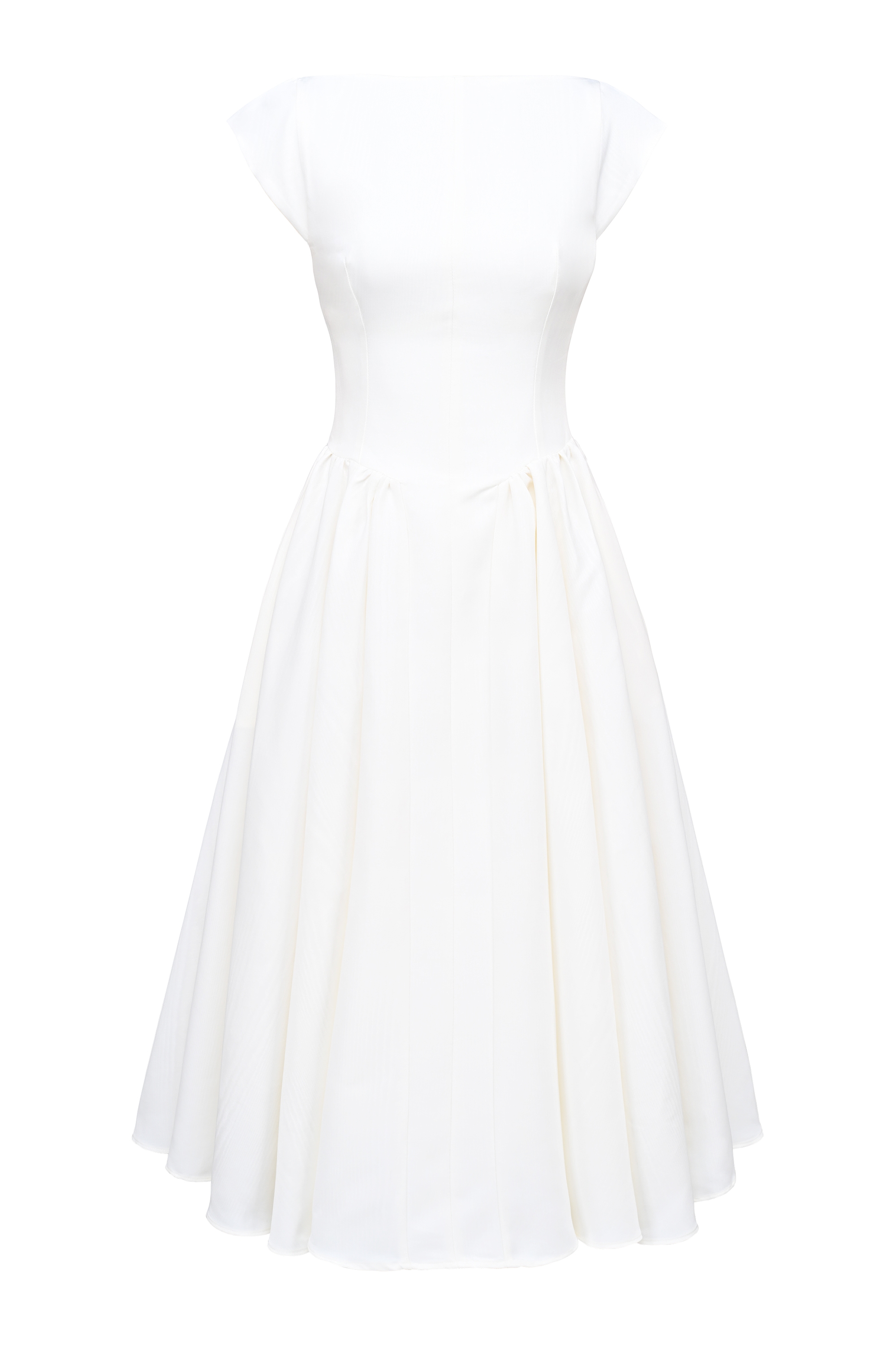 Debutante  Ivory Moire Satin Midi Dress — image 12