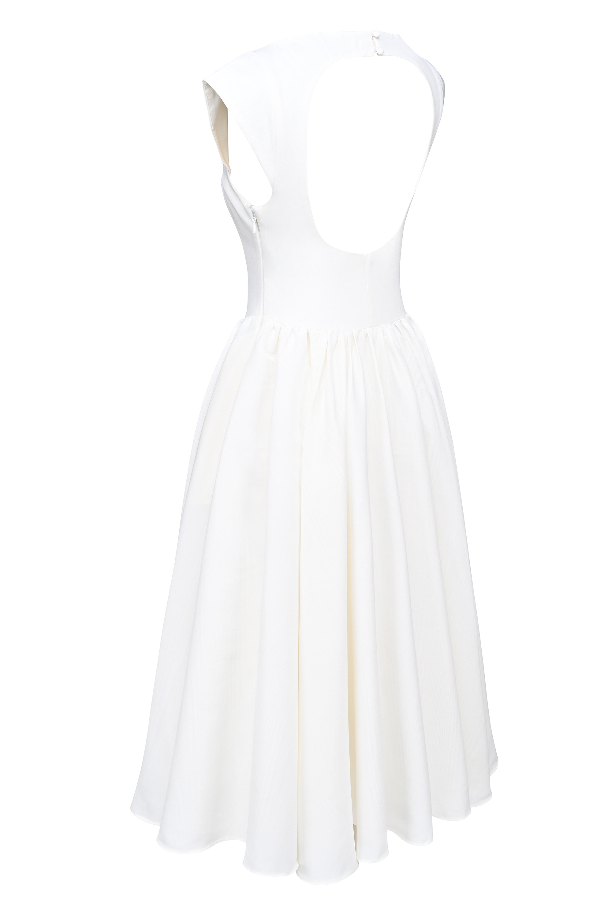 Debutante  Ivory Moire Satin Midi Dress — image 13