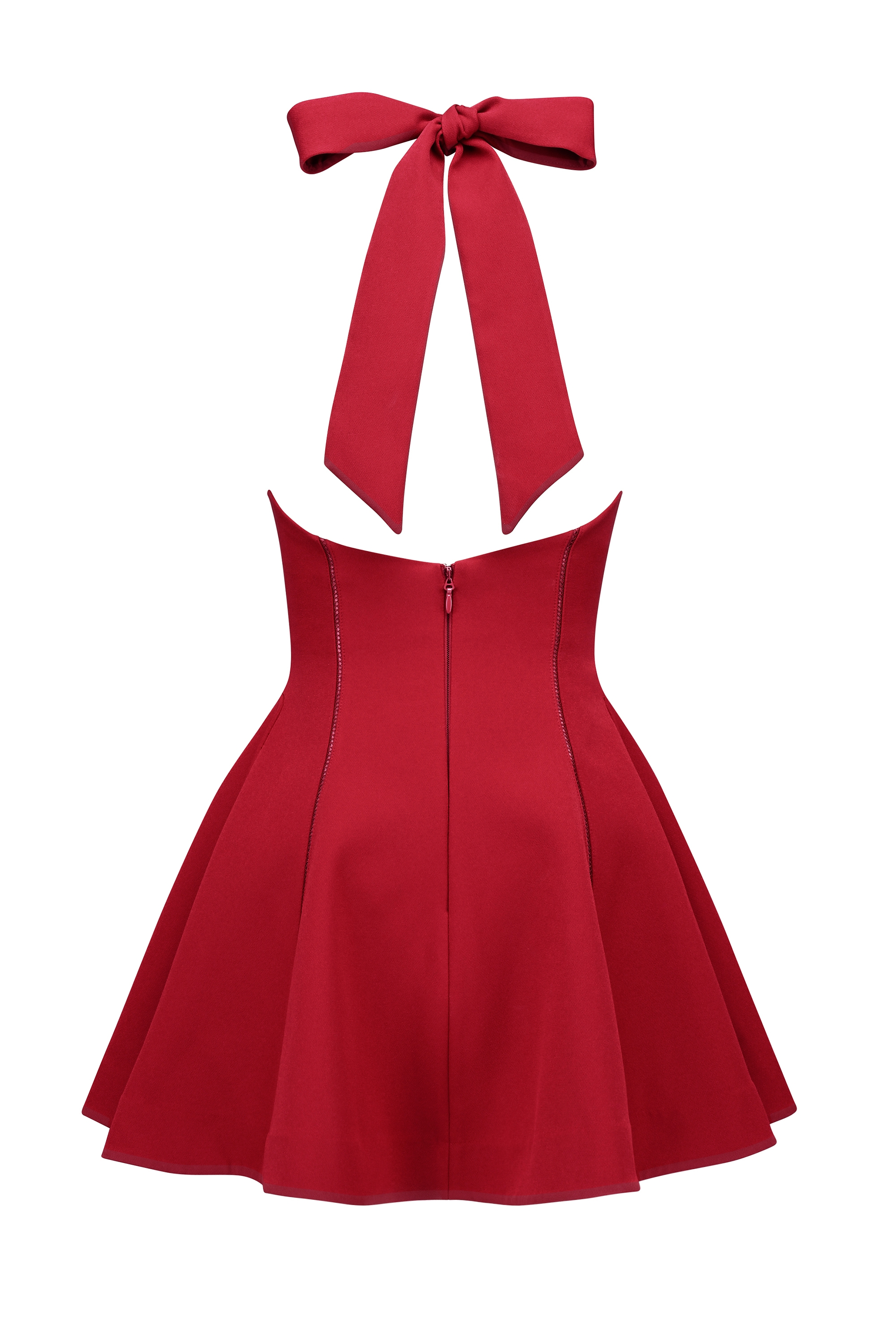 Loulette  Red Halter Neck Bow Mini Dress — image 17