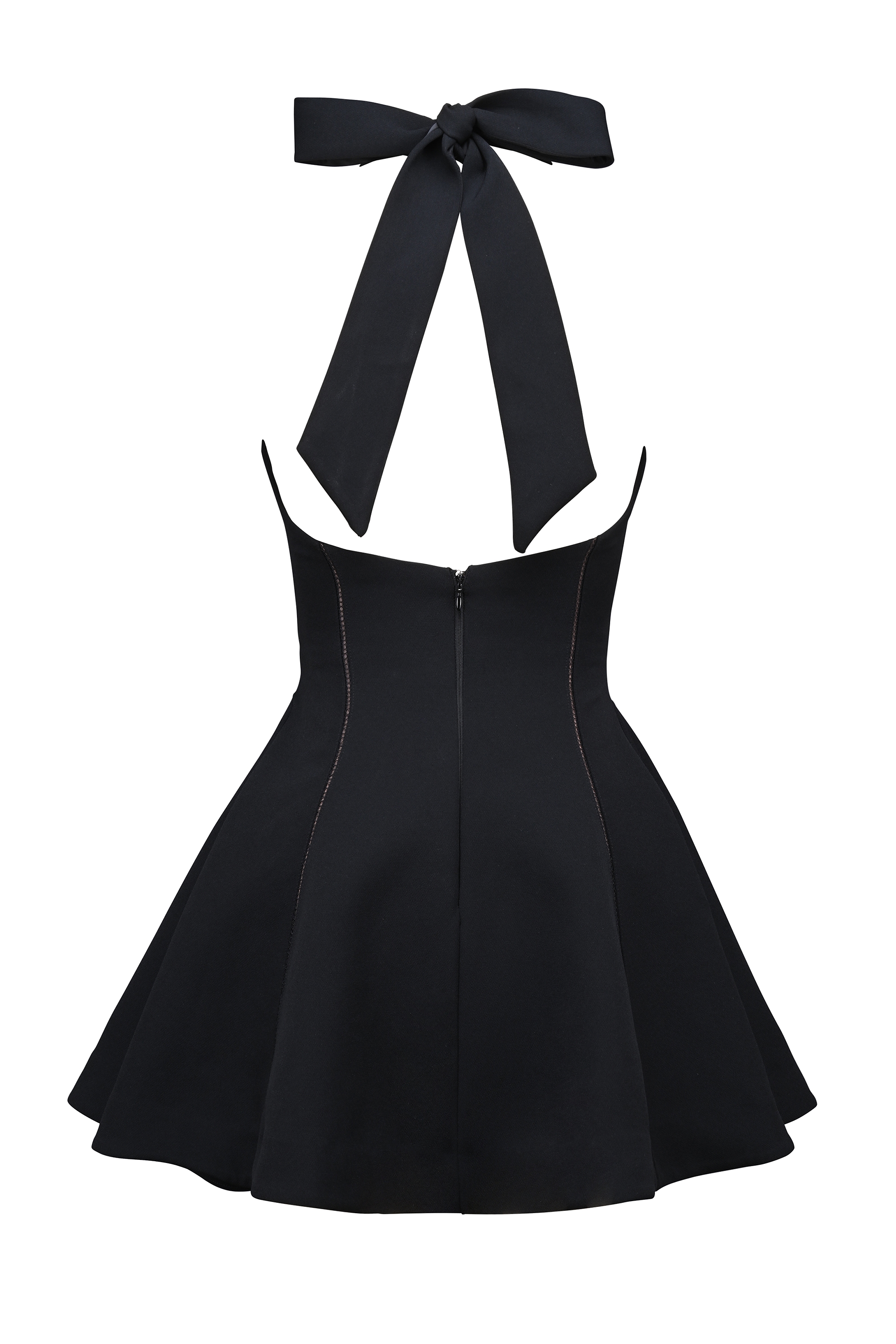 Loulette  Black Halter Neck Bow Mini Dress — image 15