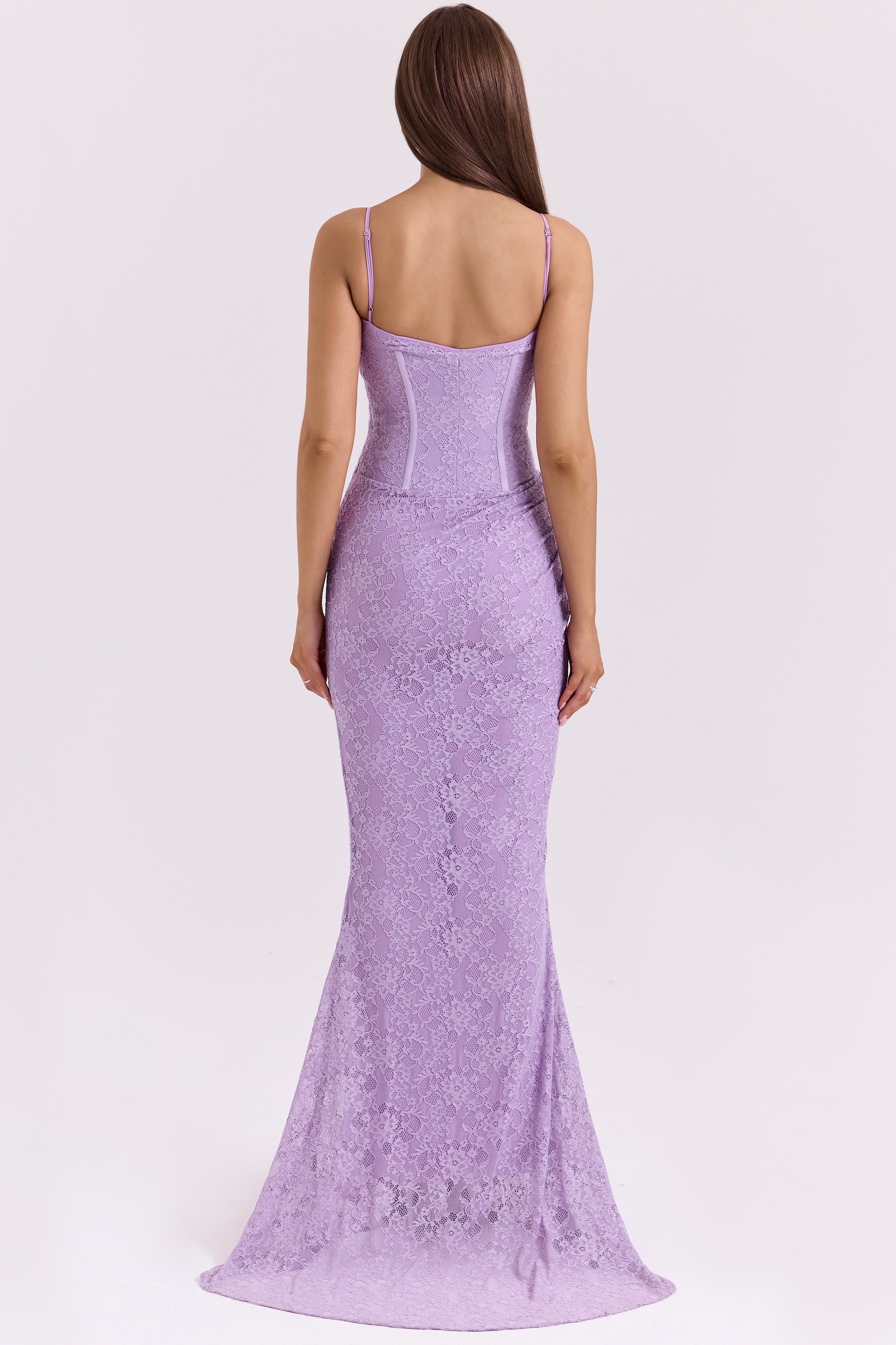 Antonina  Orchid Lace Corset Maxi Dress — image 6