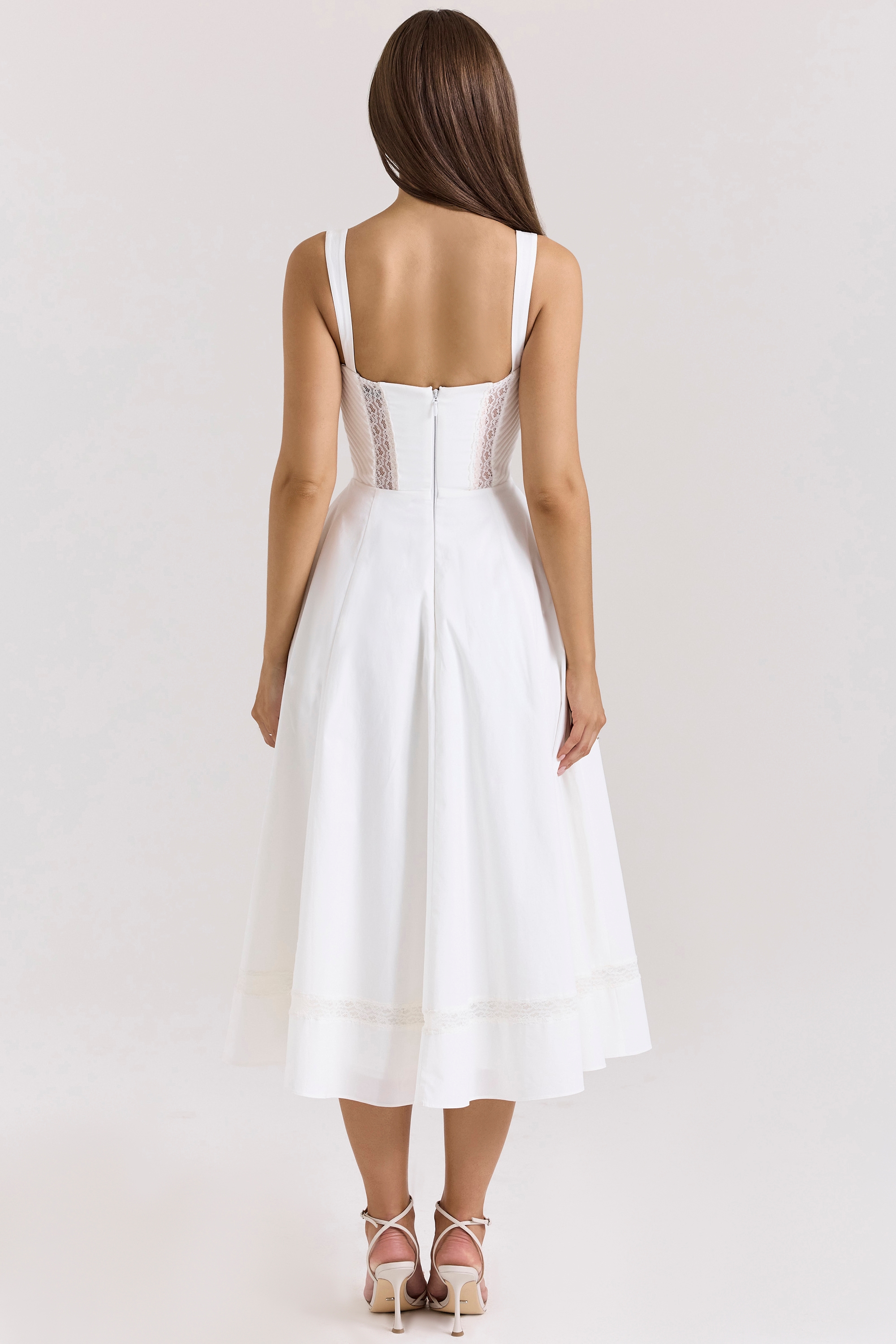 Kim  White Cotton Midi Sundress — image 7