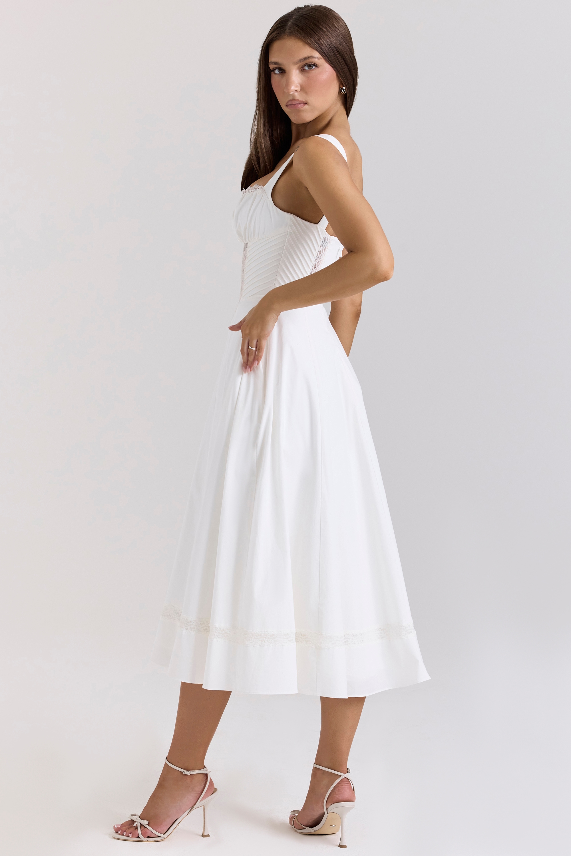 Kim  White Cotton Midi Sundress — image 6