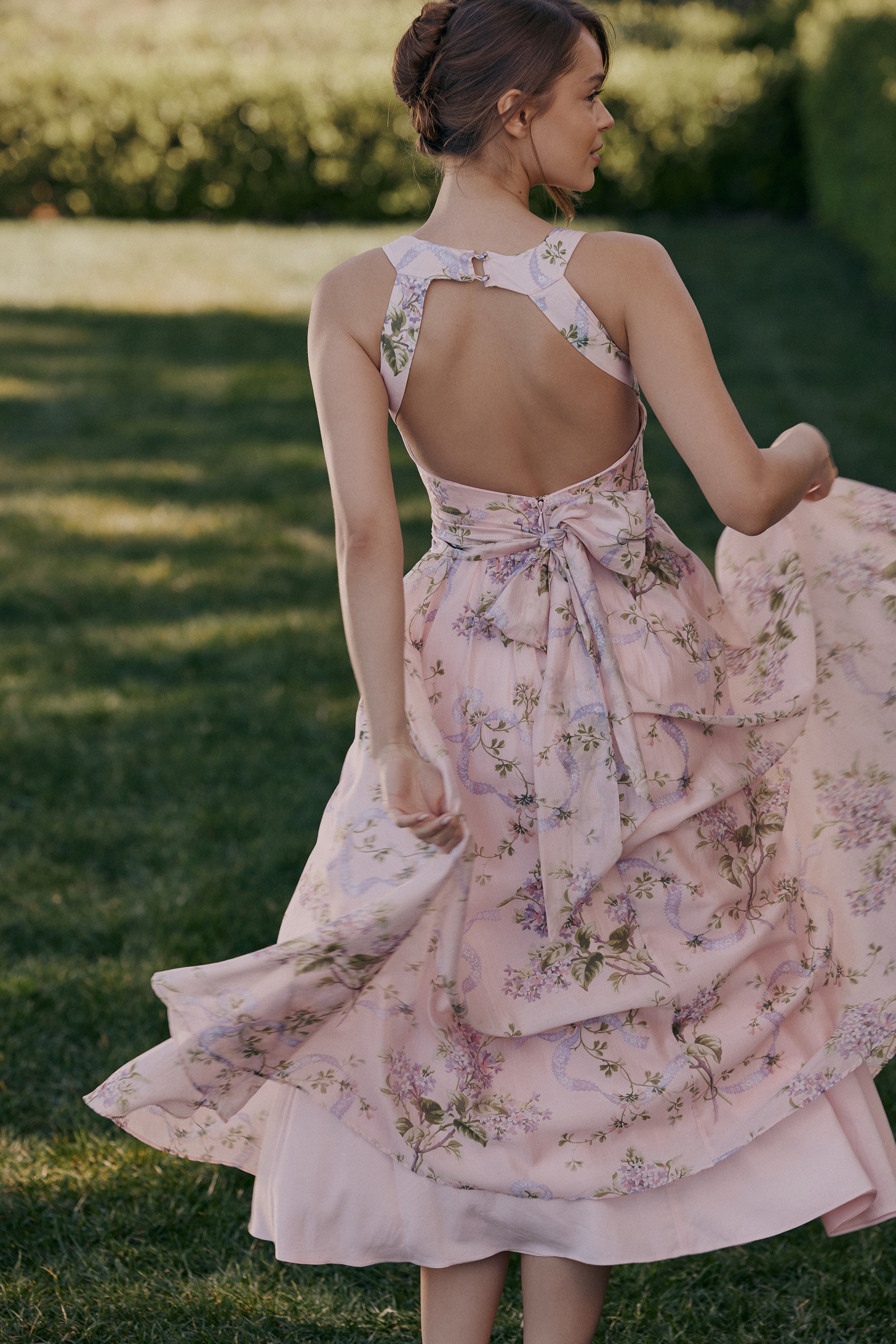 Minerva  Pink Floaty Chiffon Midi Sundress — image 7