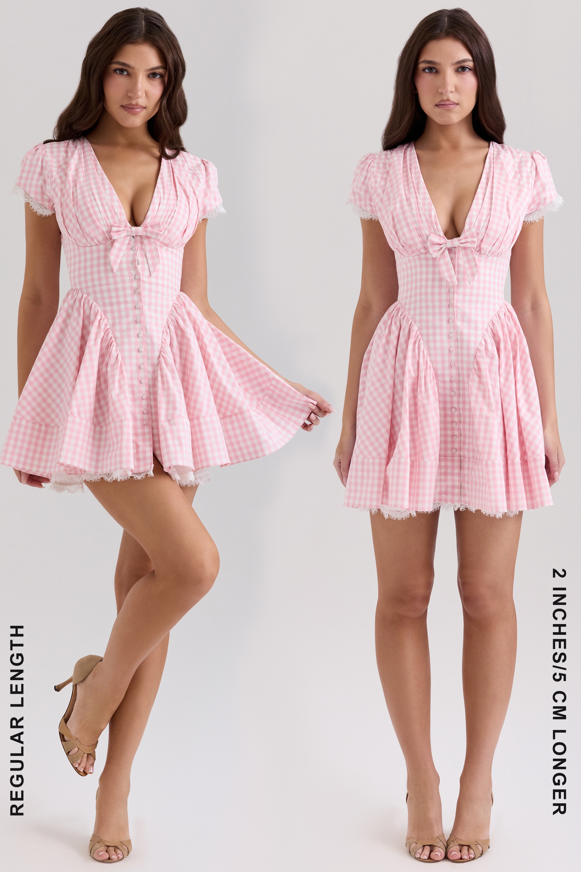 Emiliana  Pink Gingham Cotton Mini Dress — image 5