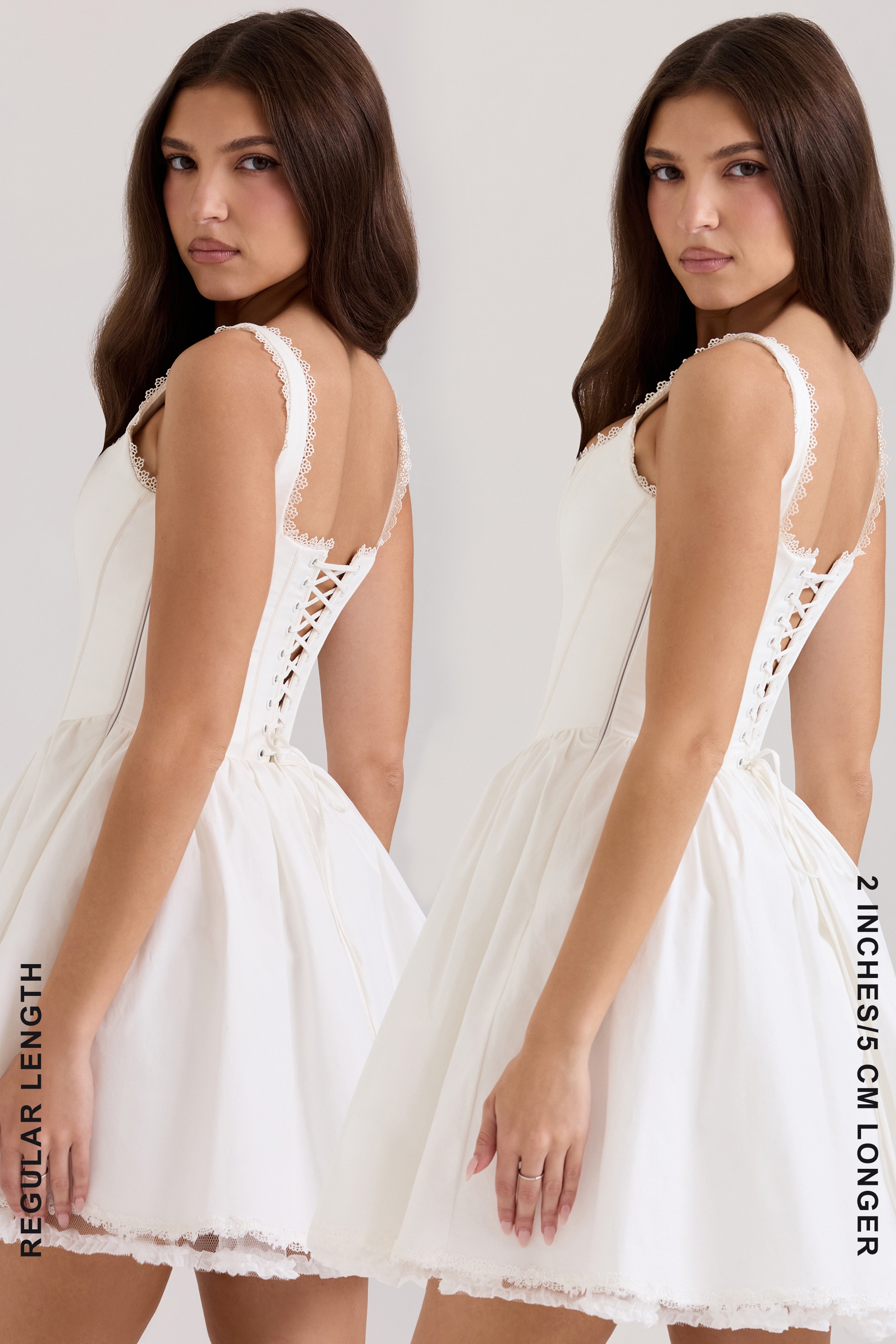 Letitia  White Stretch Cotton Mini Dress — image 8