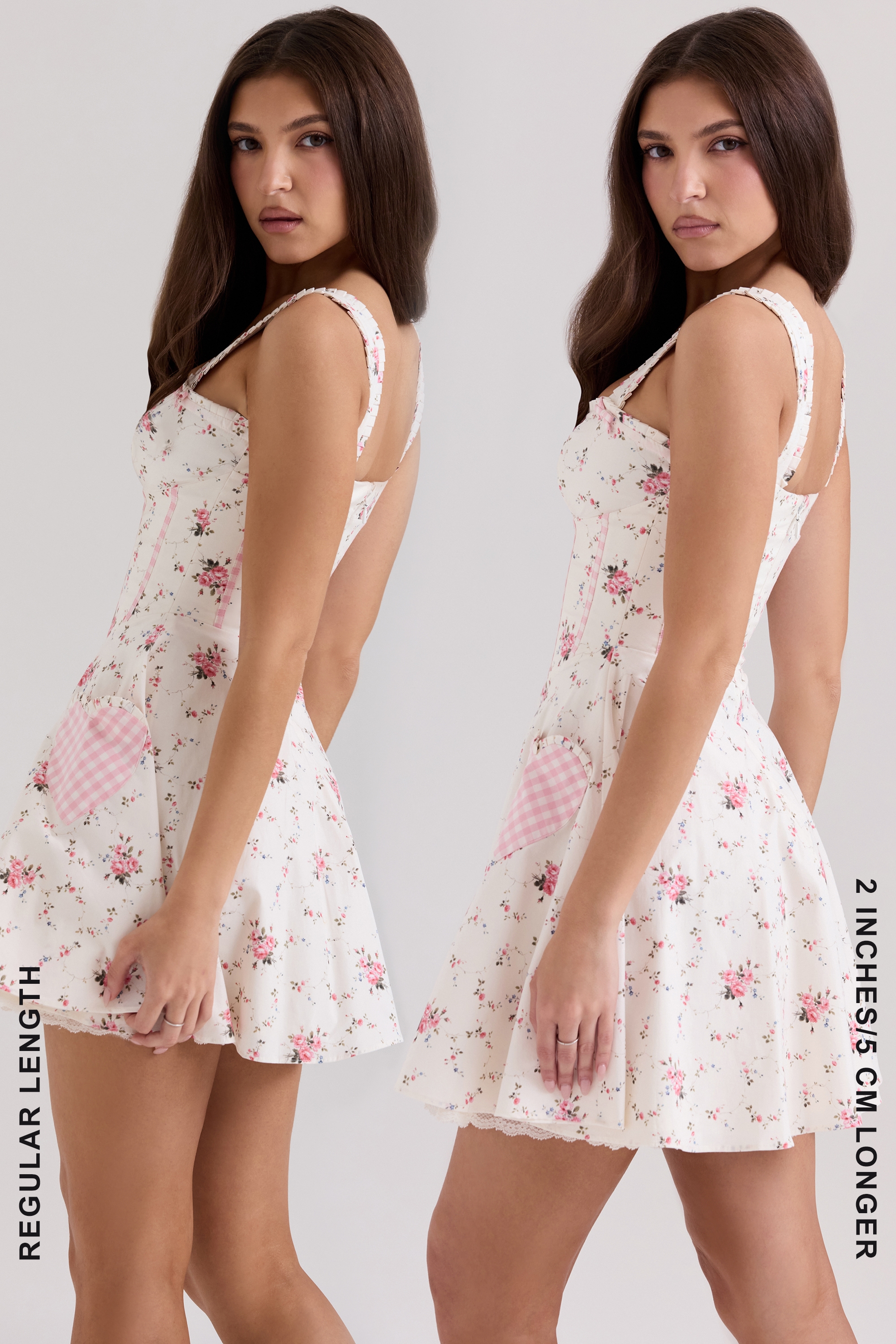 Marianella  Cream Rose Print Stretch Cotton Mini Dress — image 8
