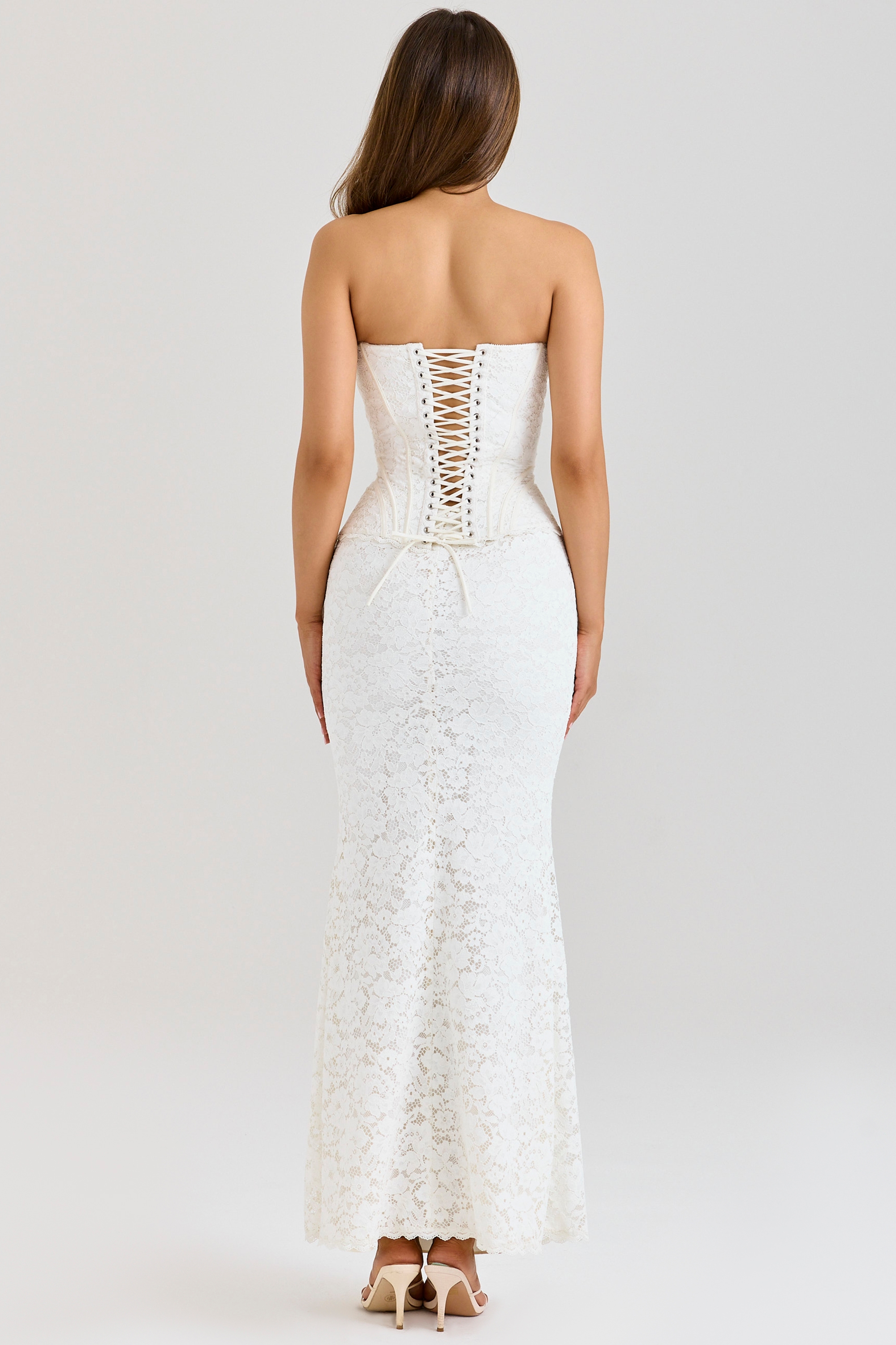 Solaine  Ivory Lace Corset Maxi Dress — image 8