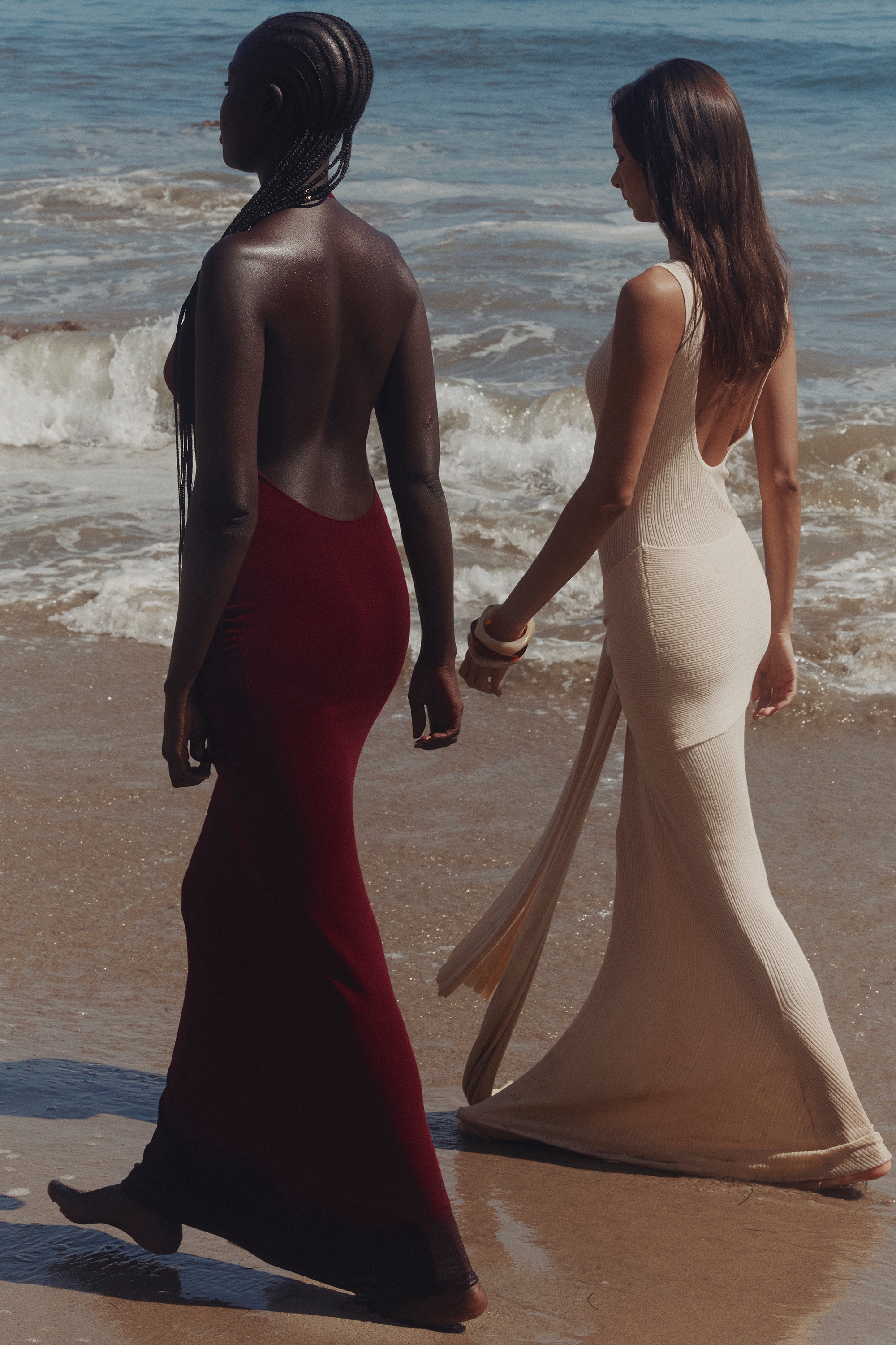 Thalina  Wine Draped Halter Neck Maxi Dress — image 10