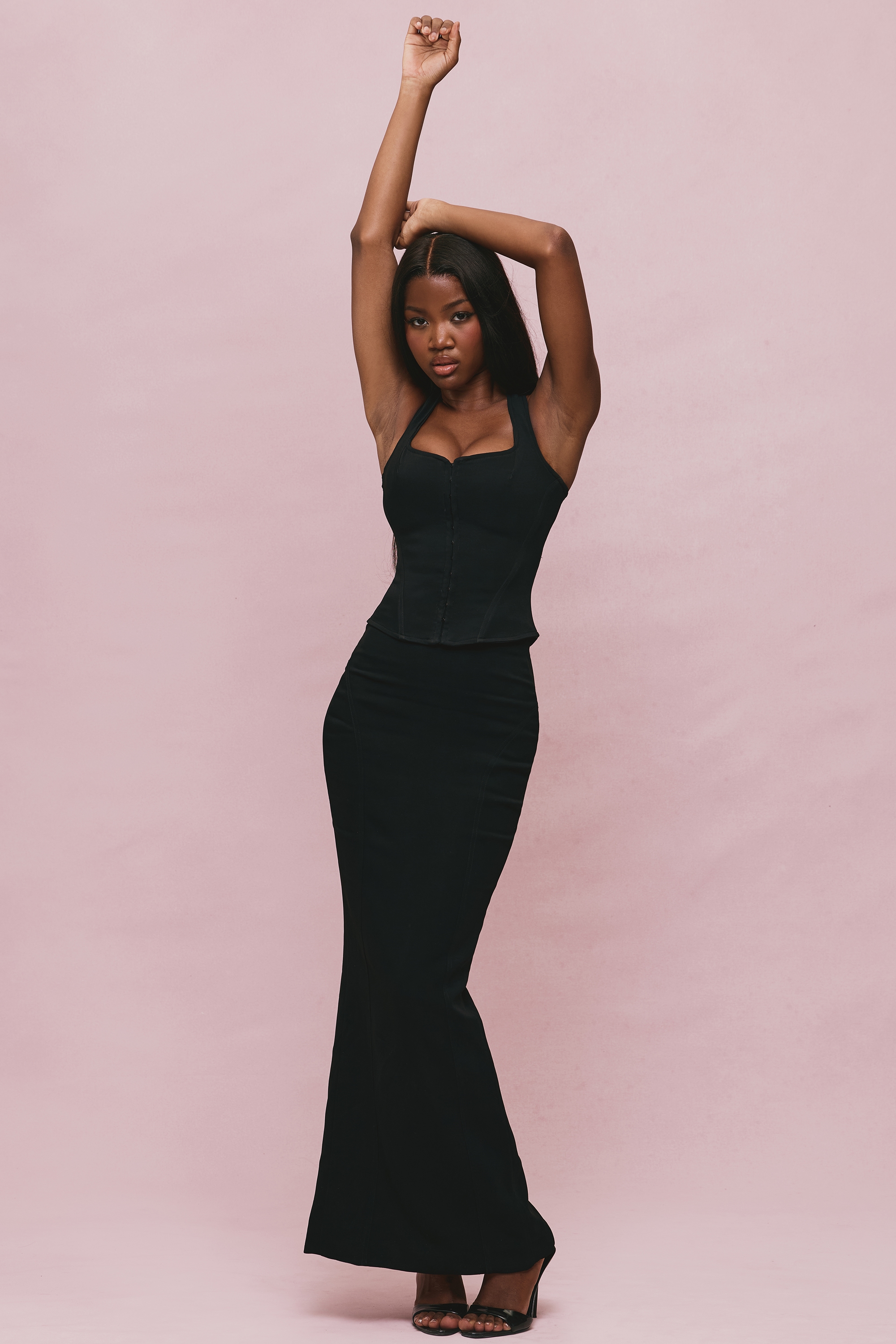 The Halter Neck  Black Stretch Corset Top — image 14