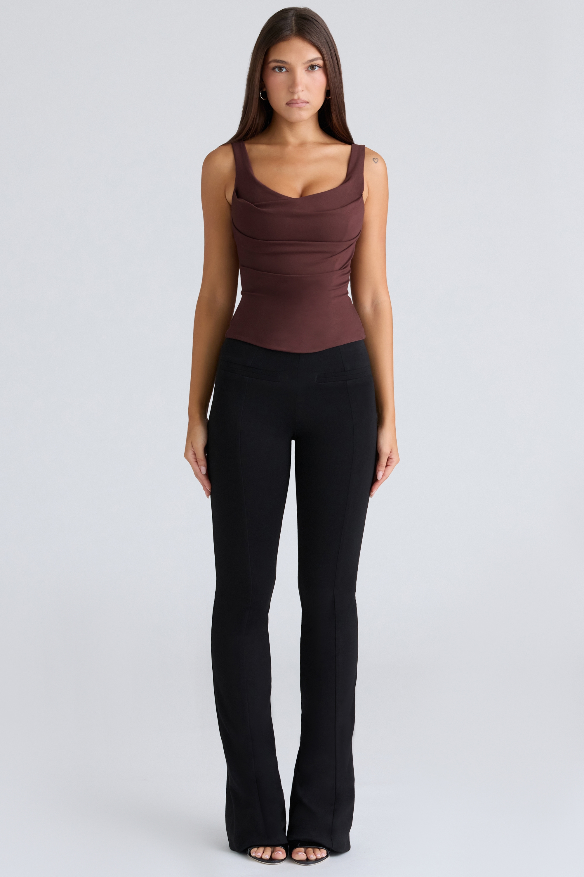 The Drape Neck  Chocolate Corset Top — image 3