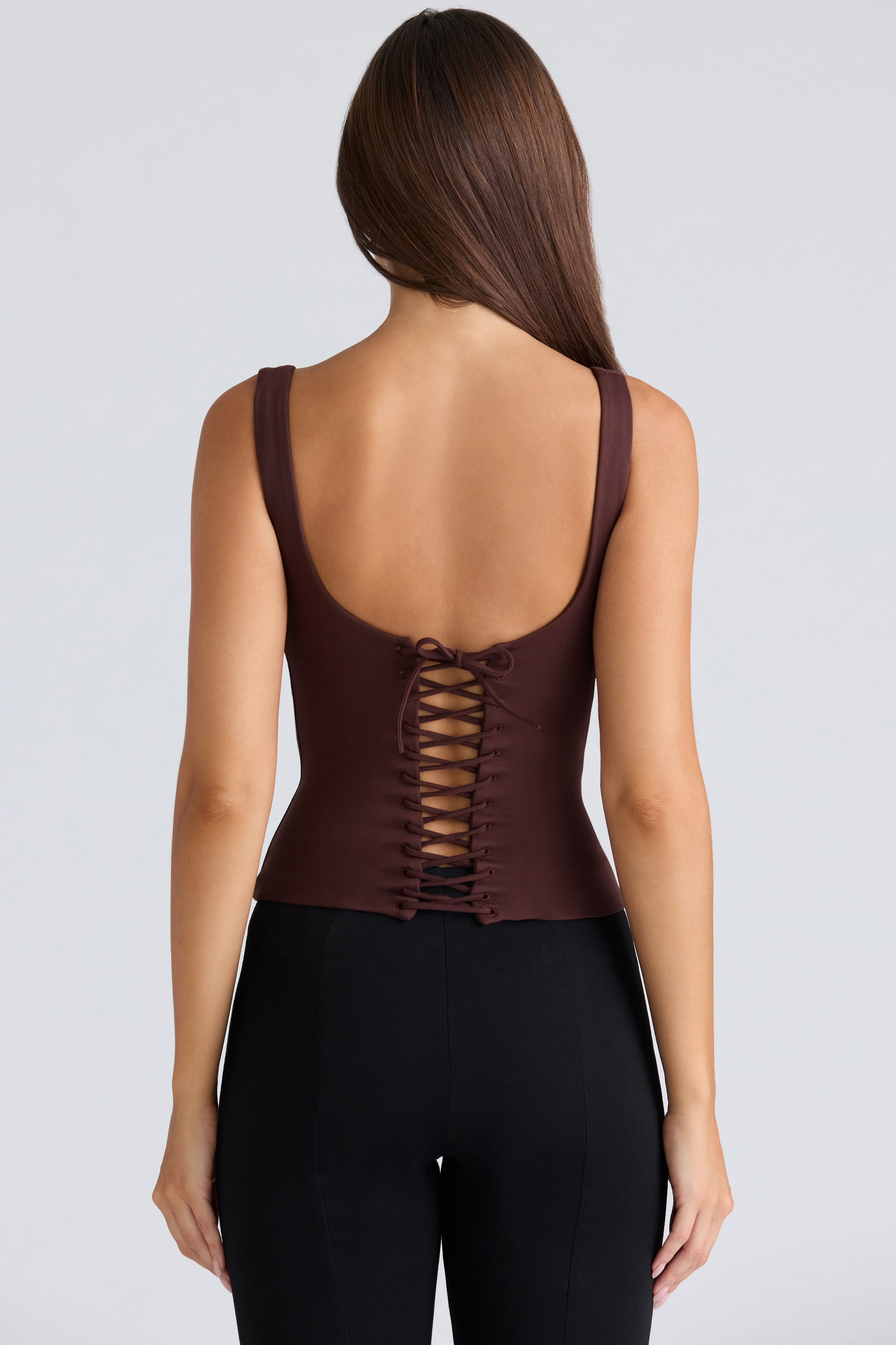 The Drape Neck  Chocolate Corset Top — image 7