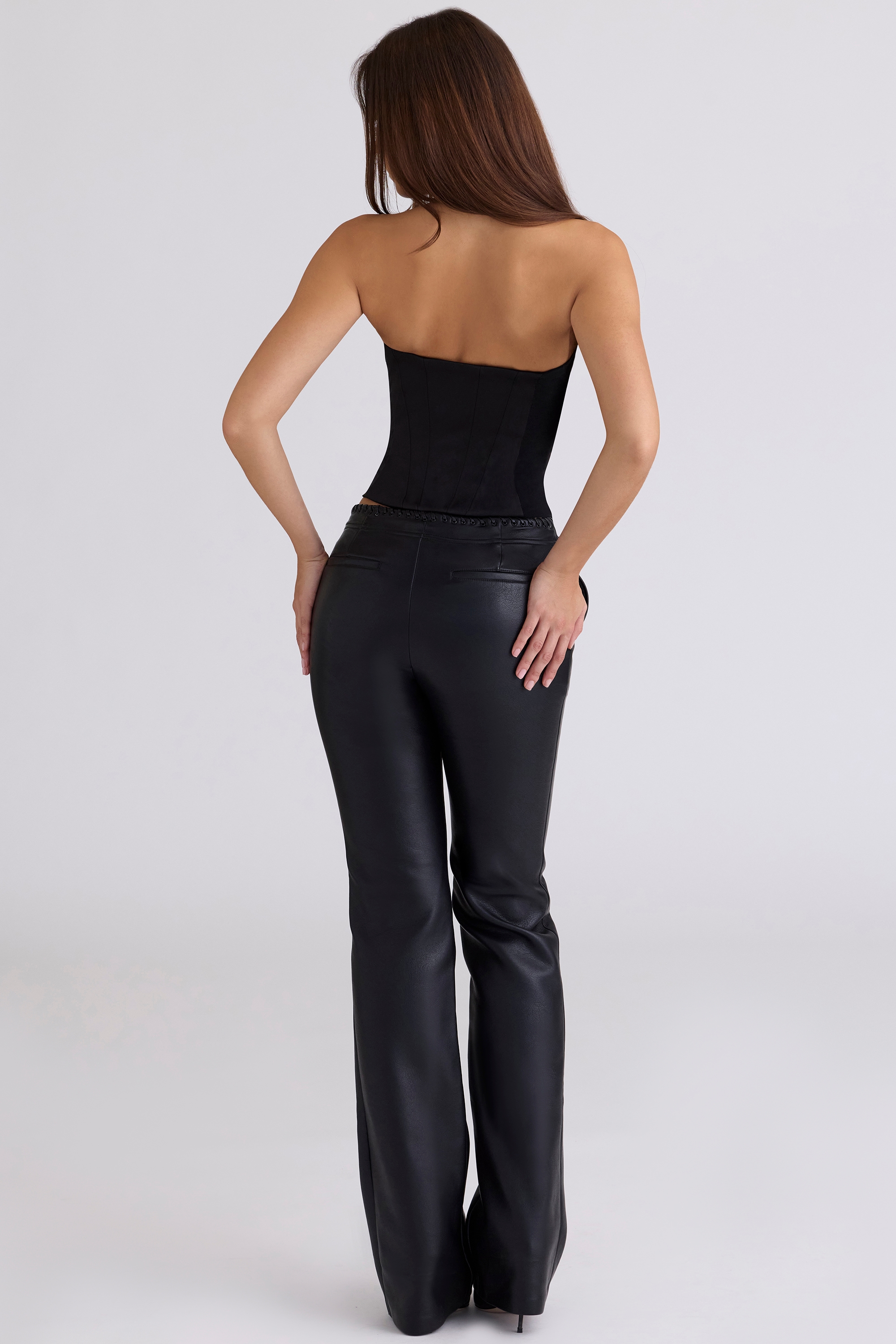 Adara  Black Vegan Leather Trousers — image 6