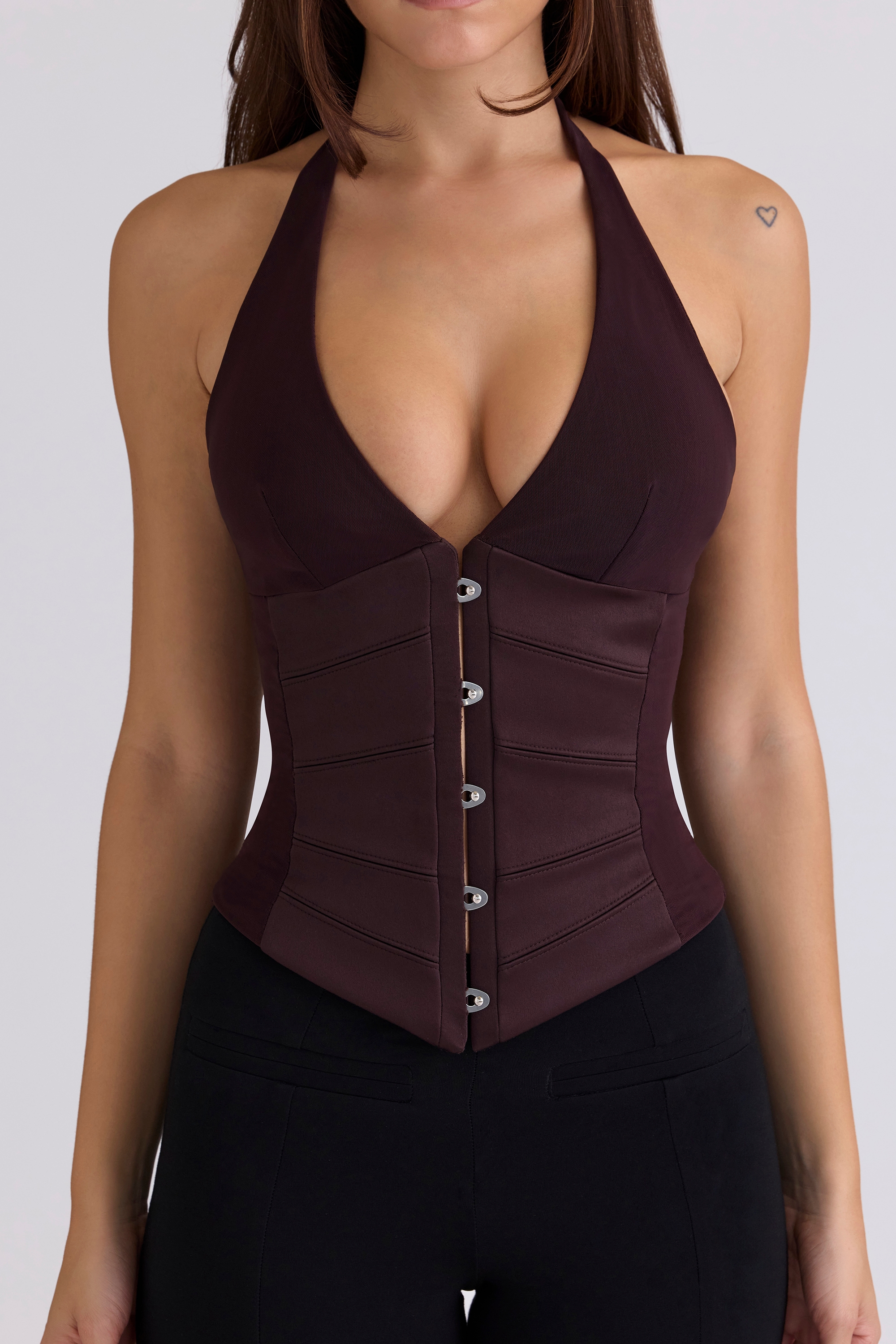 Lia  Chocolat Satin Waist Cinch Corset Top — image 6