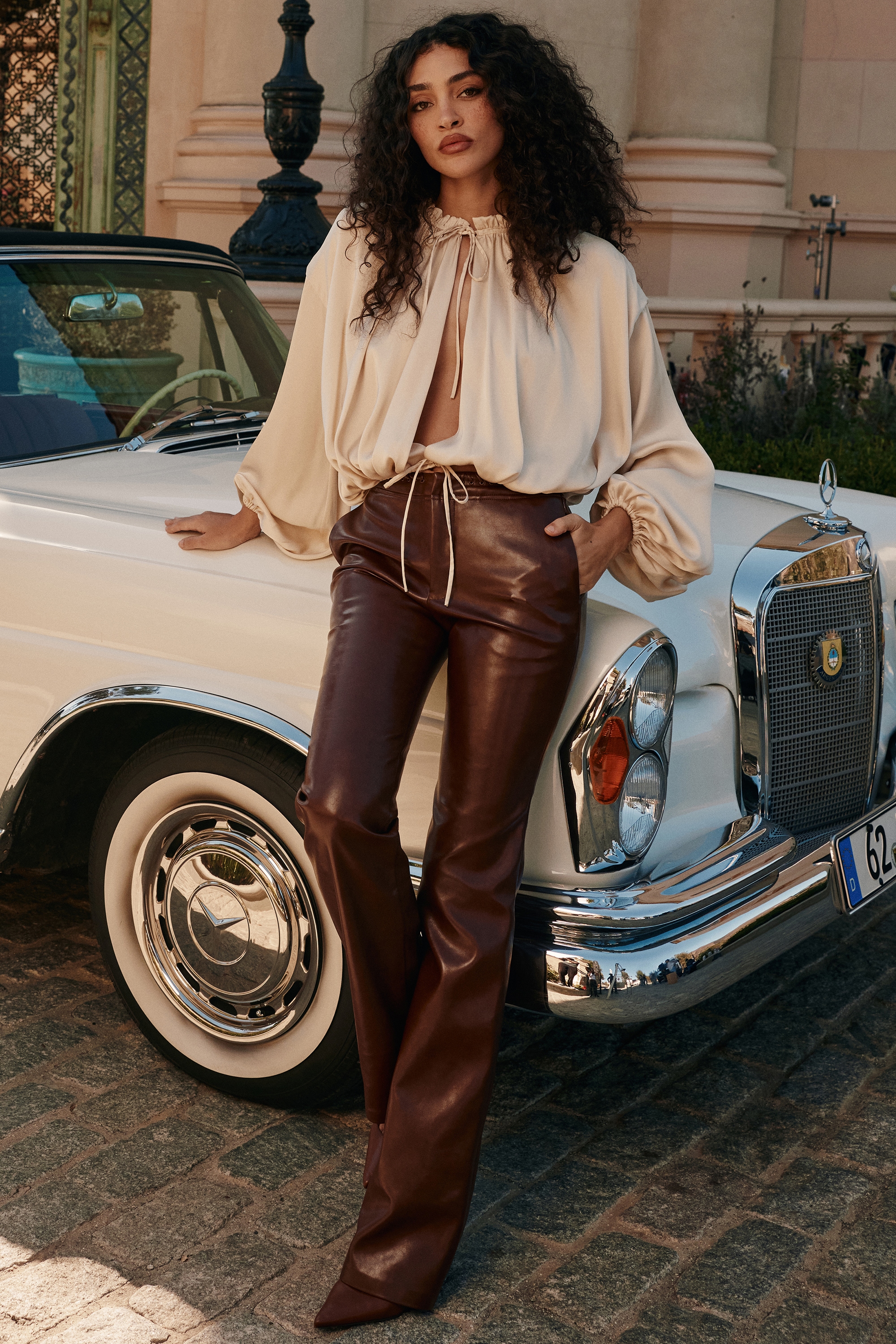 Adara  Chocolate Vegan Leather Trousers — image 5