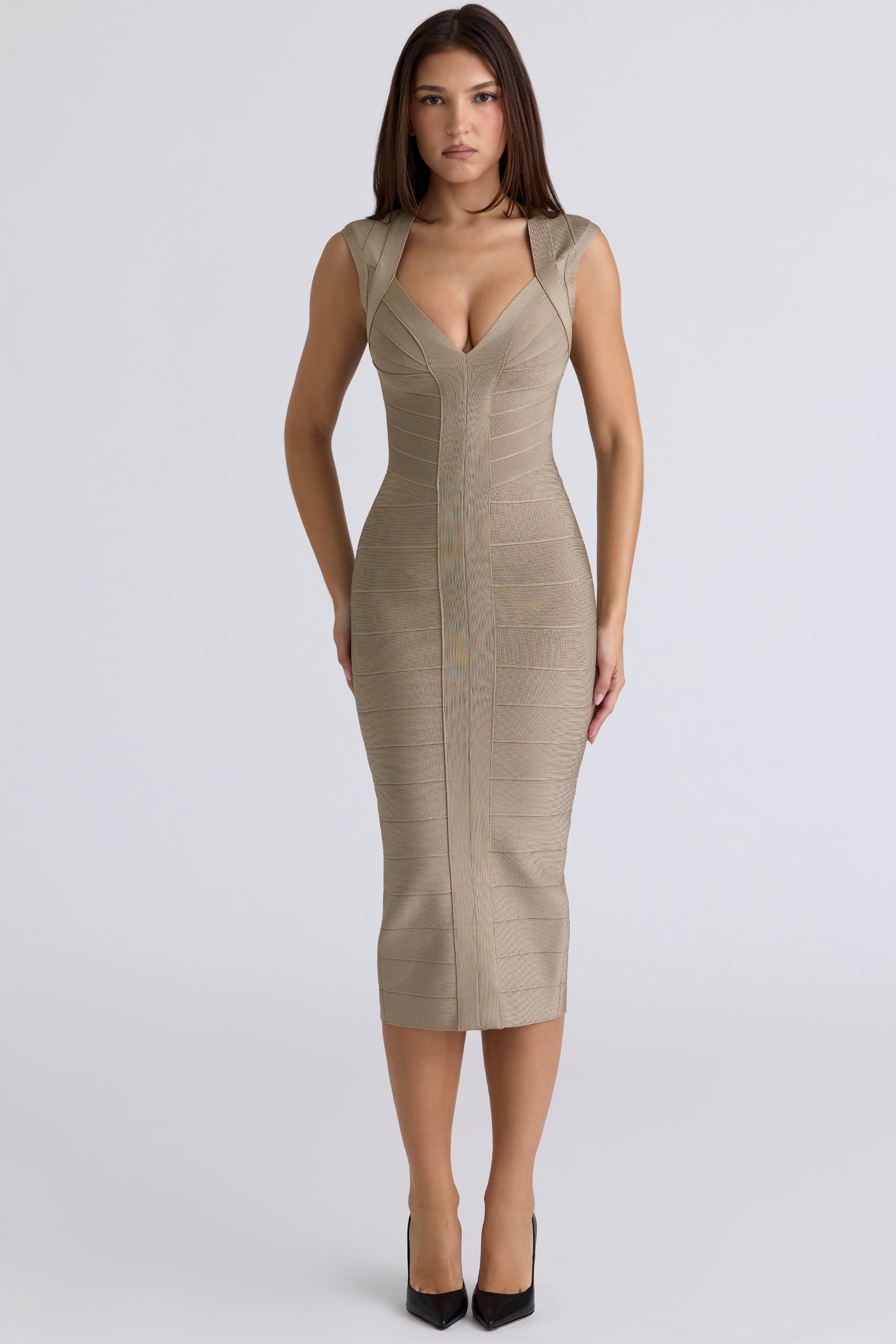 The Icon Latte Bandage Midi Dress