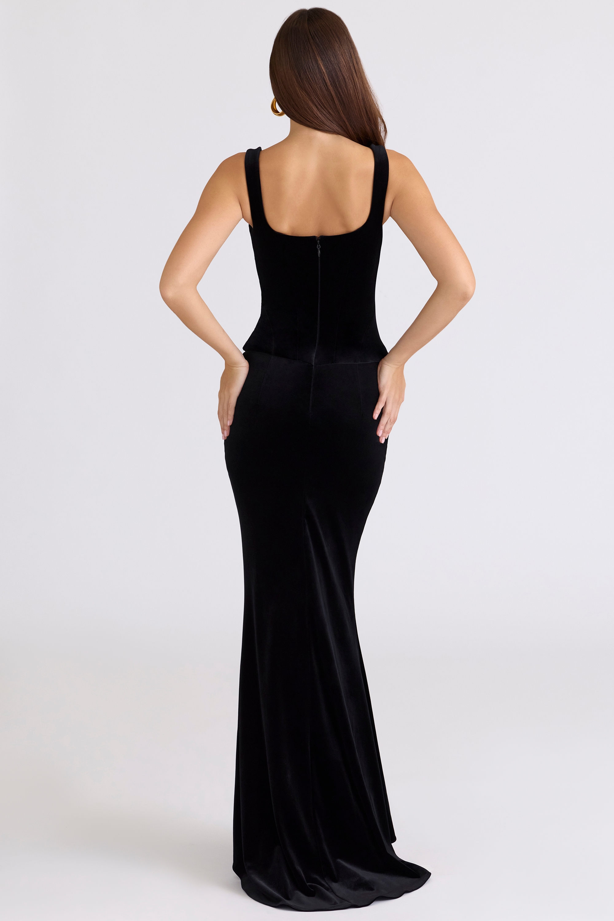 Yasmina  Black Velvet Hourglass Maxi Dress - Limited Edition — image 9