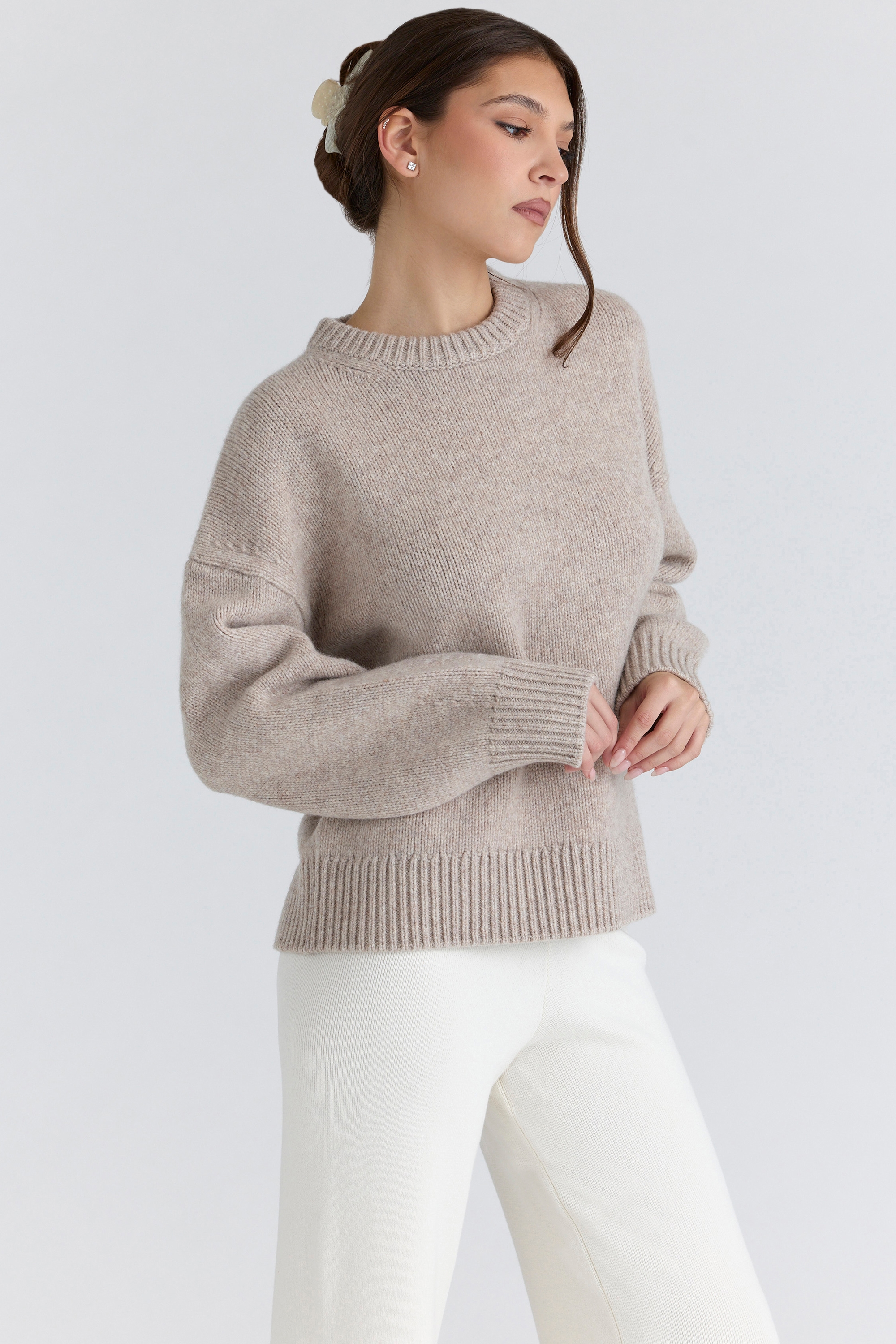 Bear  Oatmeal Wool Chunky Knit Sweater — image 5