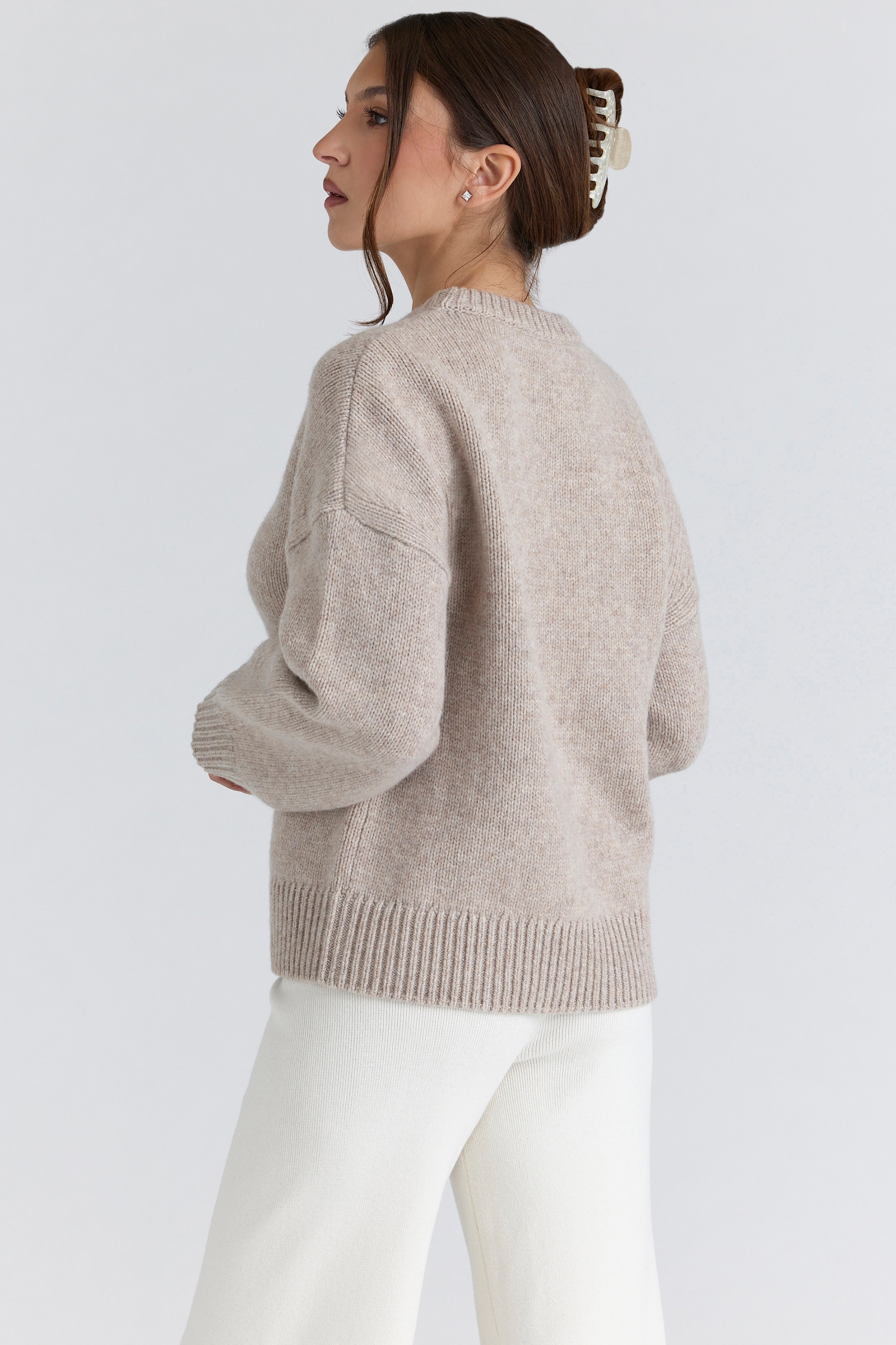 Bear  Oatmeal Wool Chunky Knit Sweater — image 6