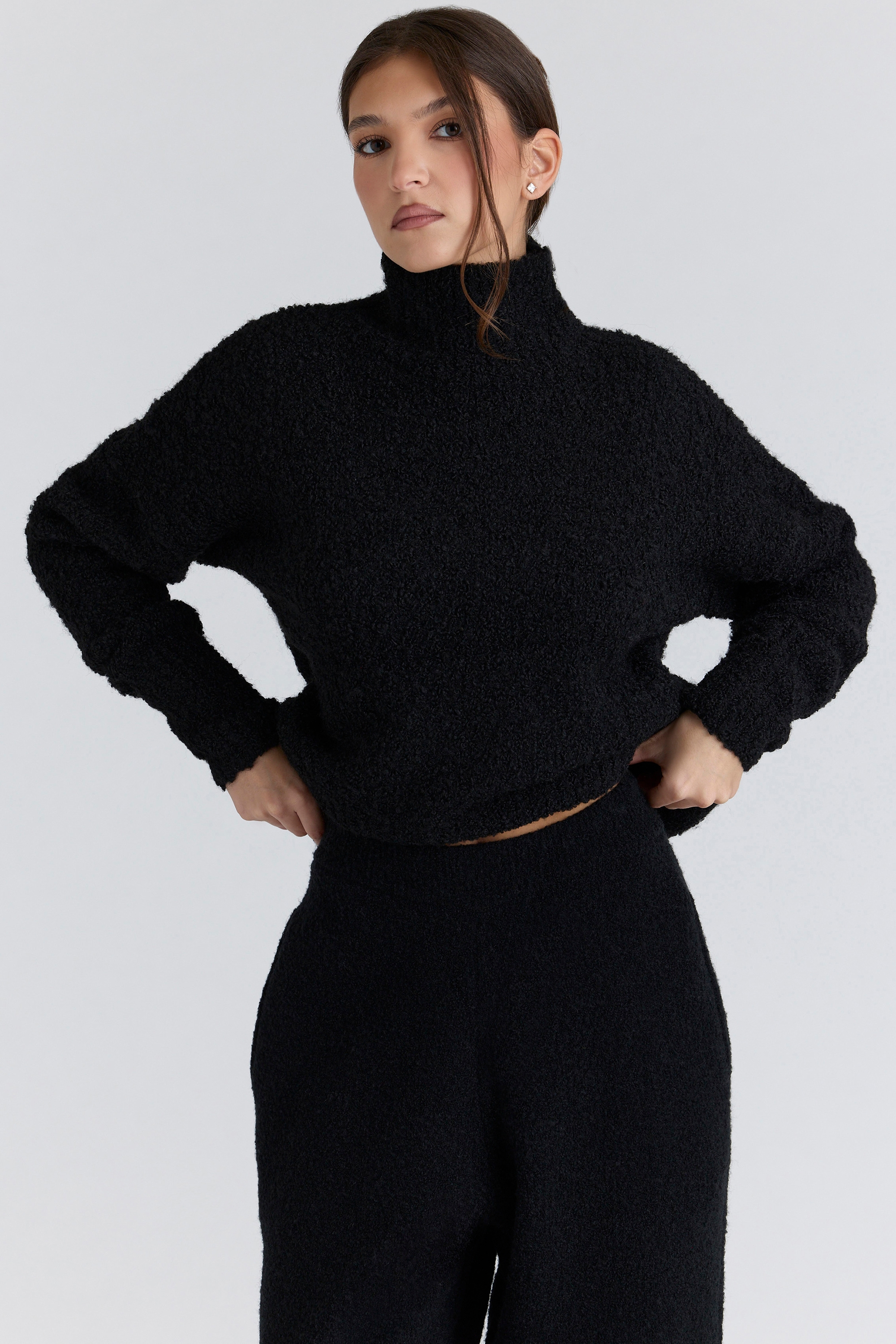 Brooklyn  Black Wool Boucle Knit Sweater — image 3