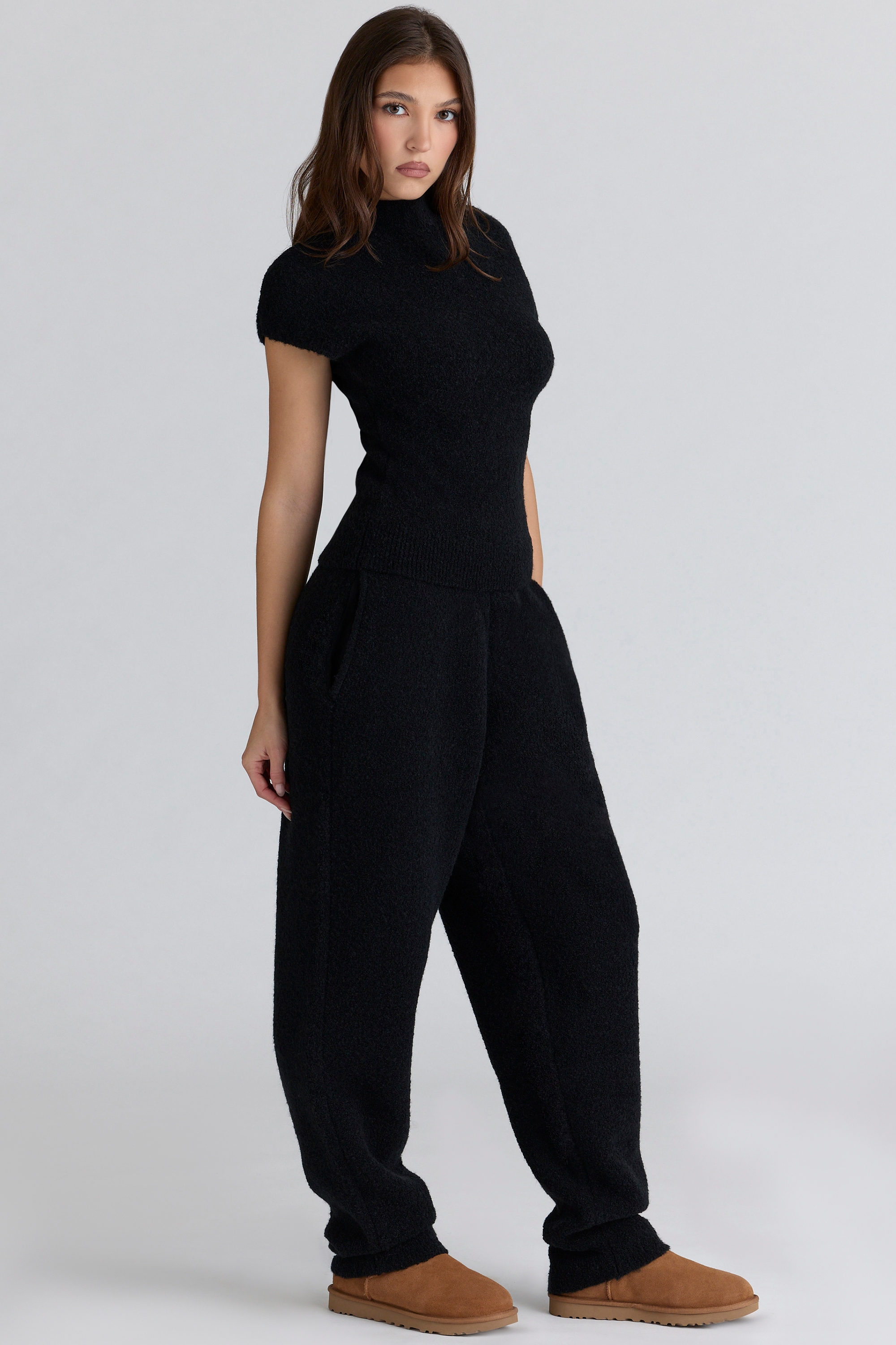 Caia  Black Wool Boucle Knit Top — image 5