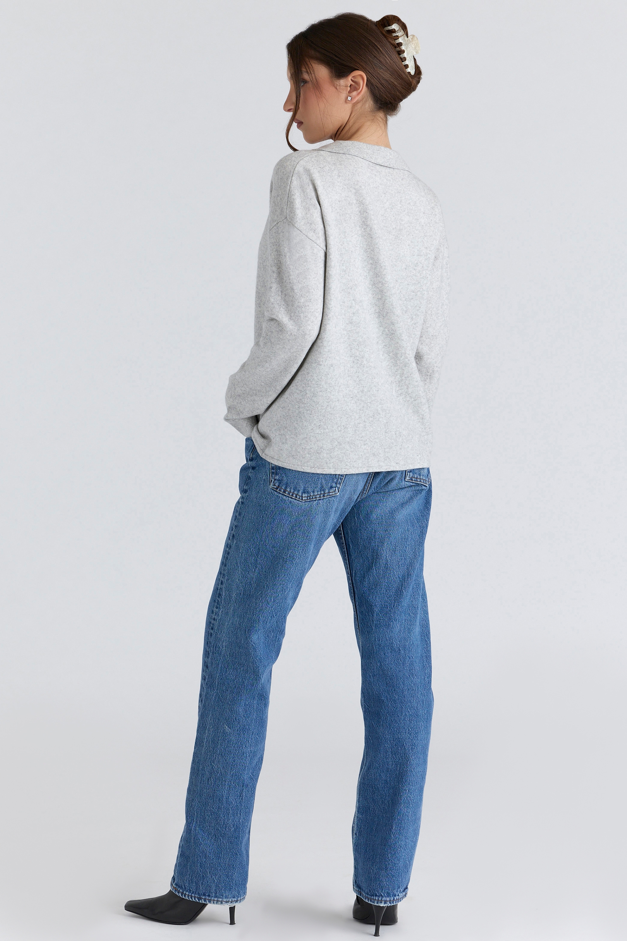 Devon  Grey Cashmere + Merino Wool Knit Shirt — image 7