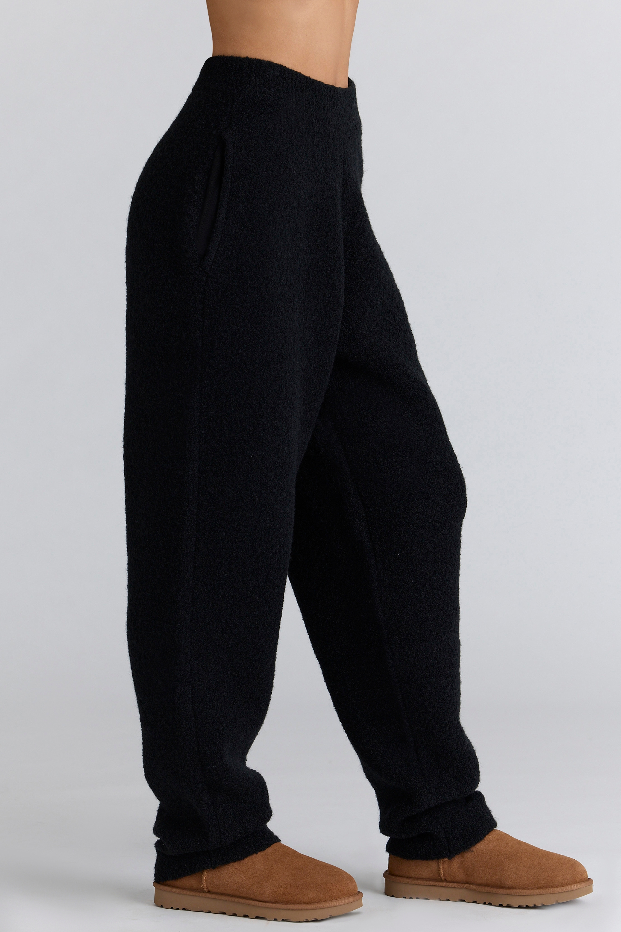 Geena  Black Wool Boucle Knit Trousers — image 7