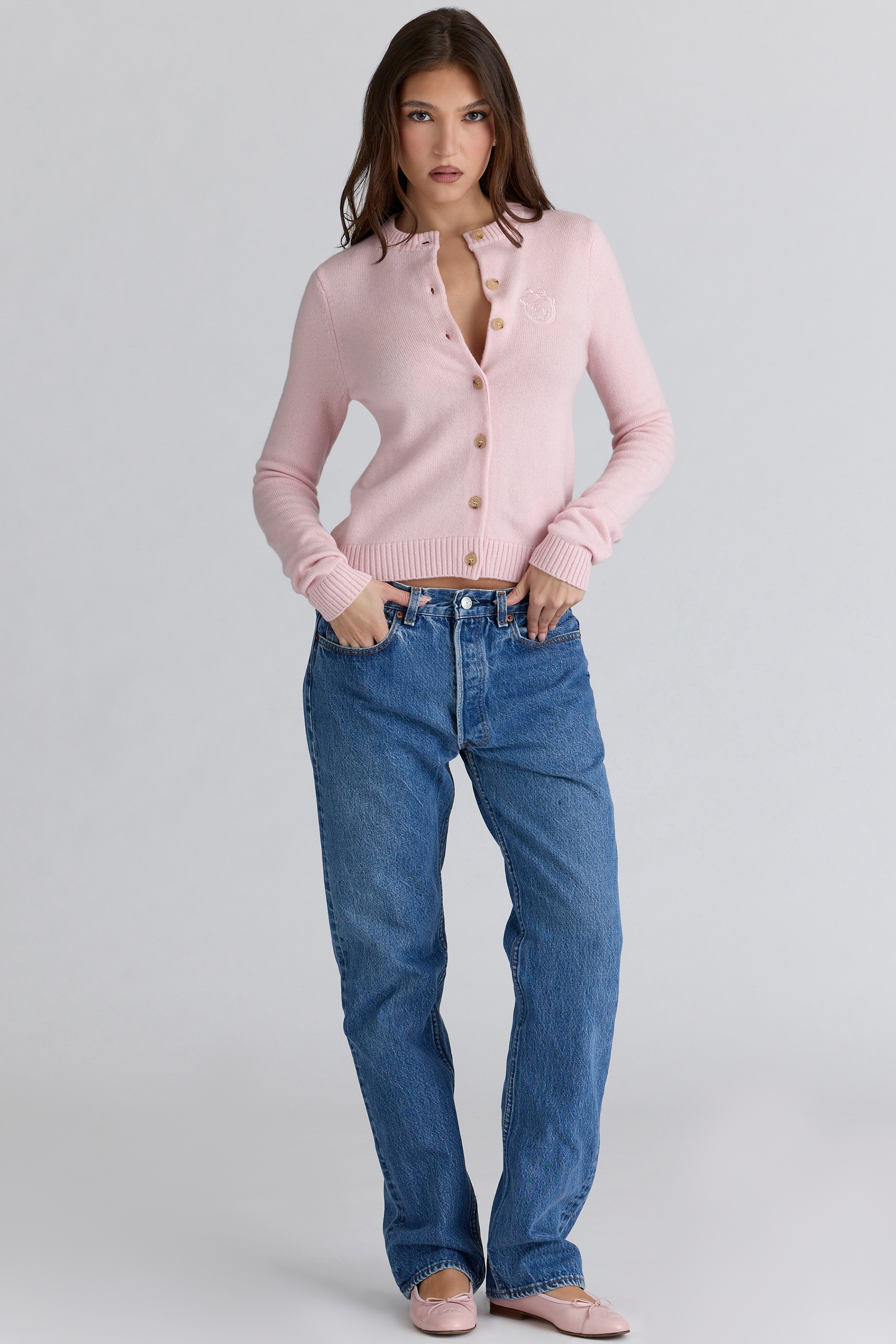 Emblem  Pink Cashmere + Wool Cardigan — image 4