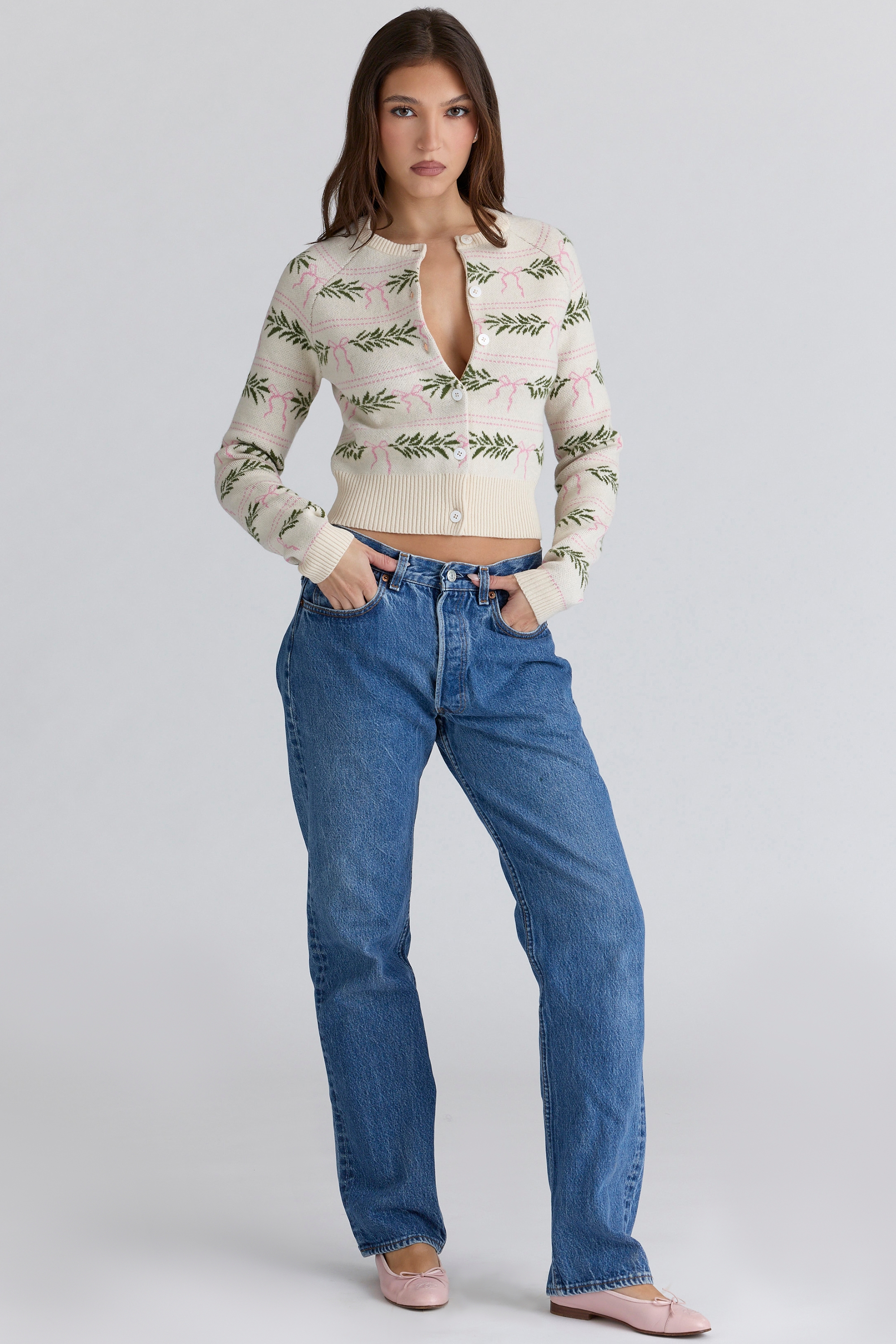 Mistle-Bow  All Over Print Wool Cardigan — image 4