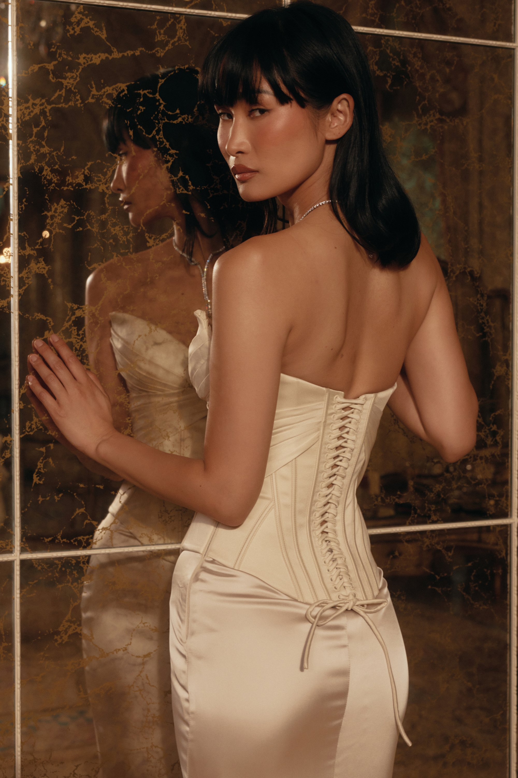 Eve  Ivory Satin Corset Maxi Gown - Limited Edition — image 6