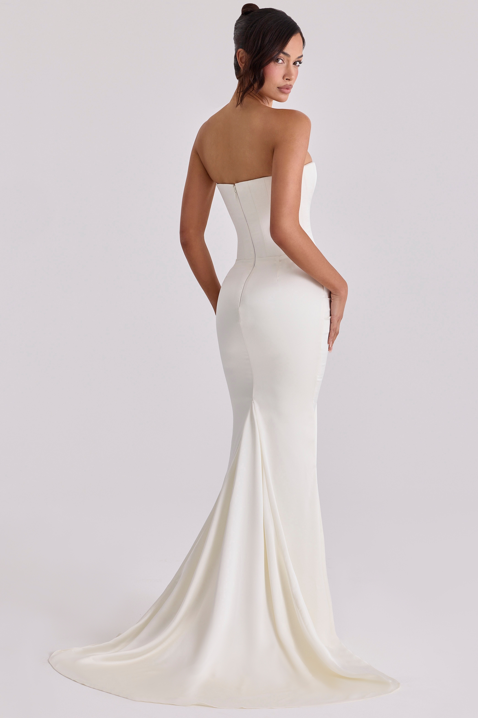 Camellia  Ivory Strapless Satin Bridal Gown — image 9