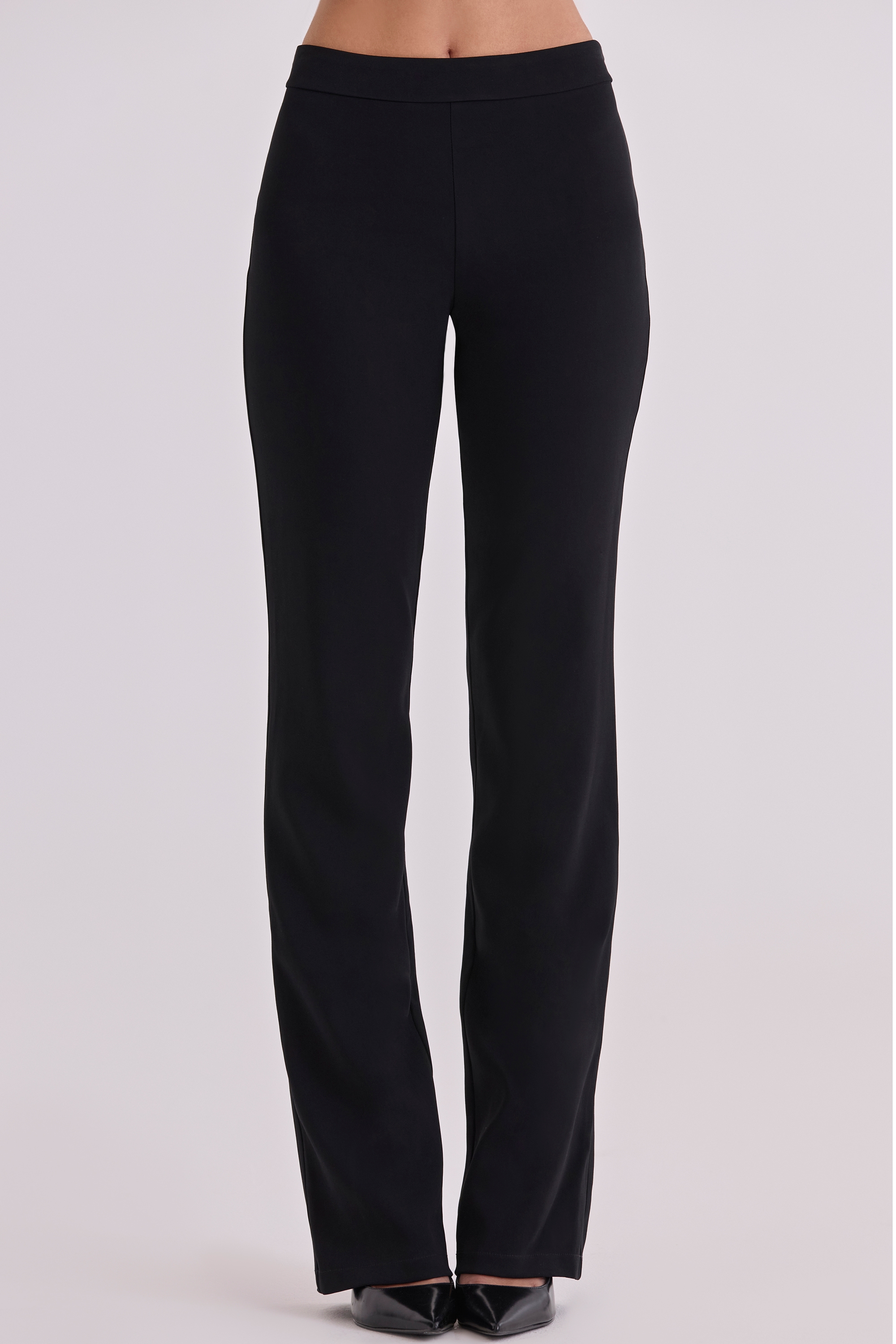 Chiara Black Straight Leg Trousers