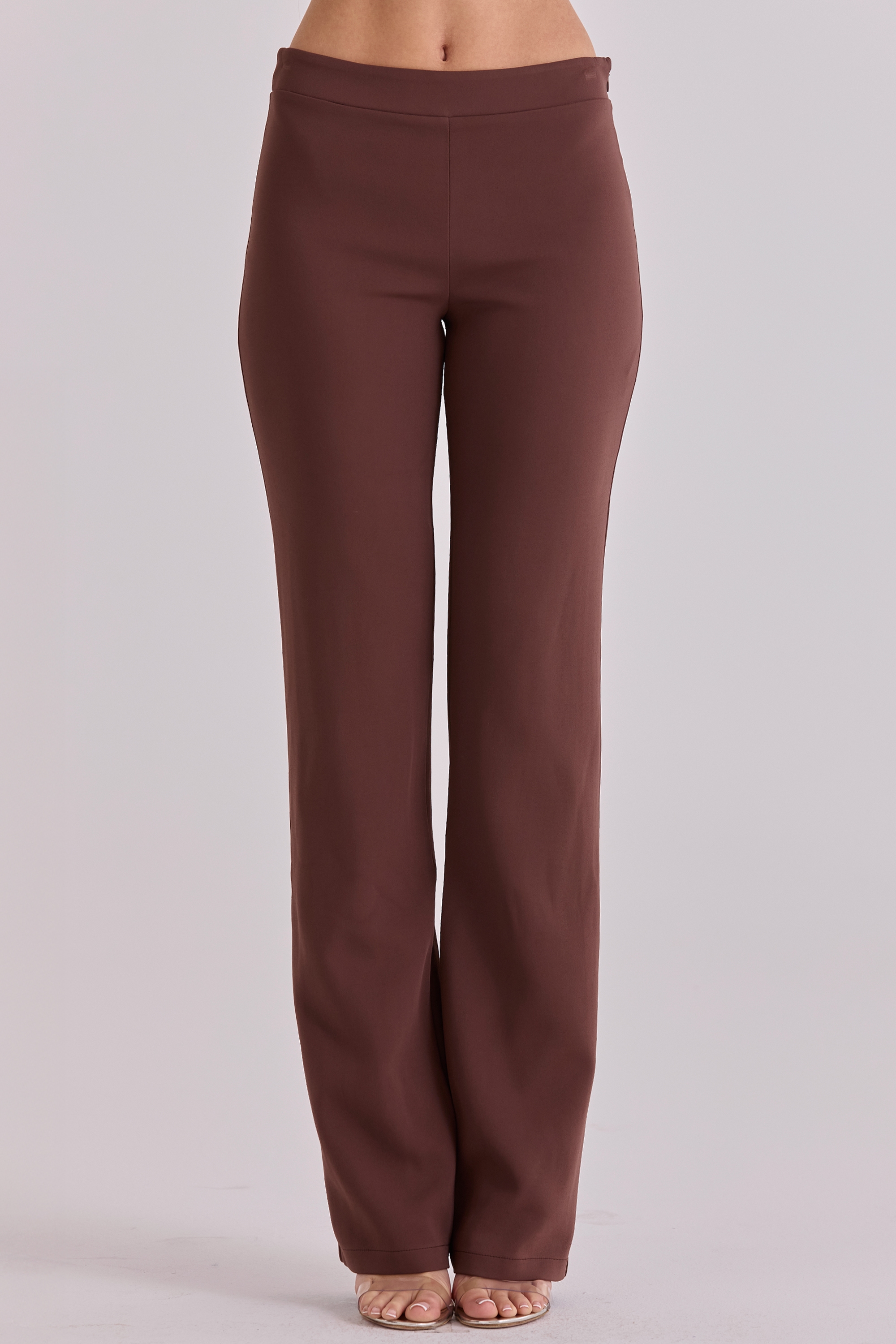 Chiara Espresso Brown Straight Leg Trousers