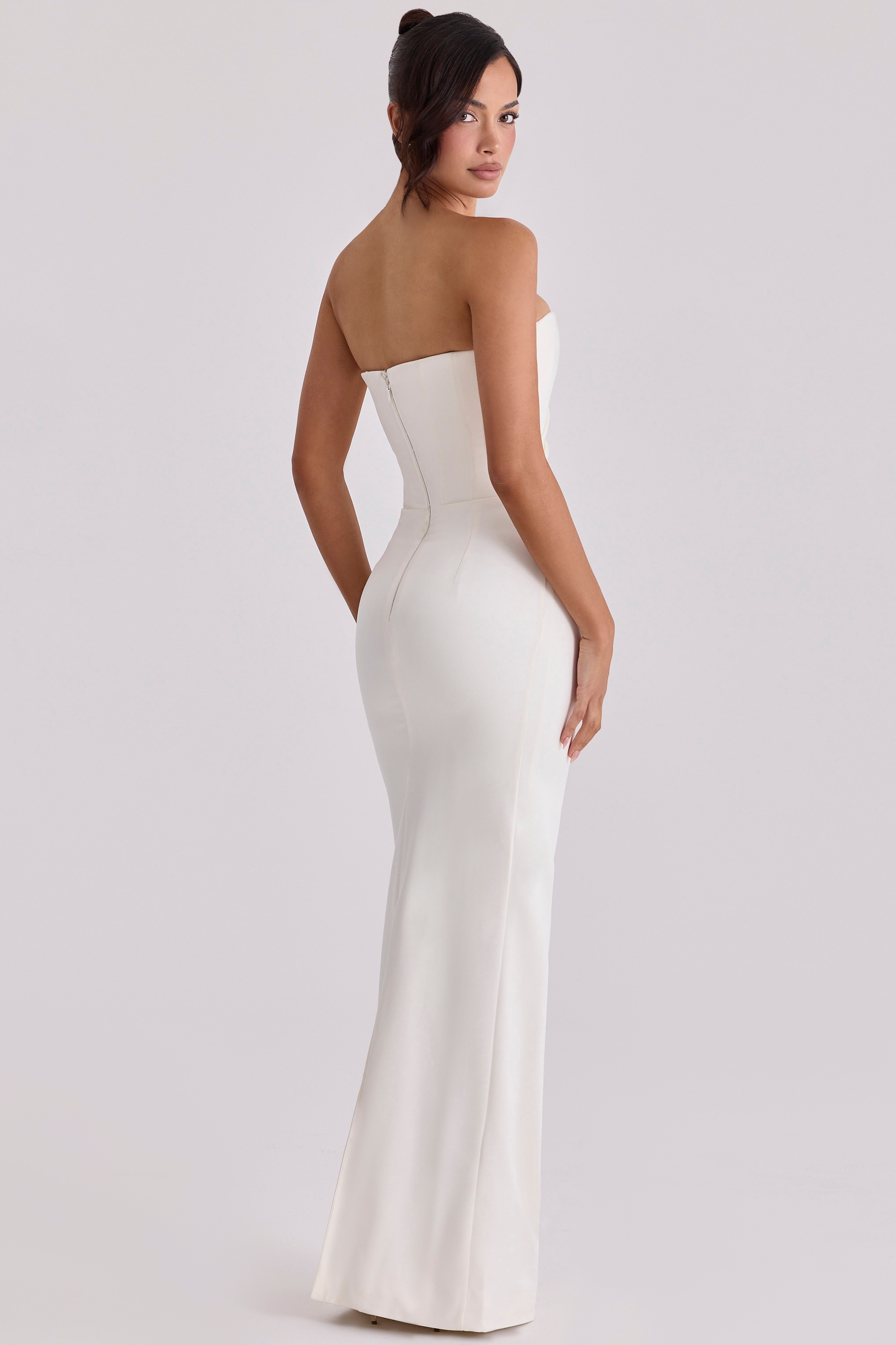 Clarinda  Ivory Satin Strapless Bridal Gown — image 7