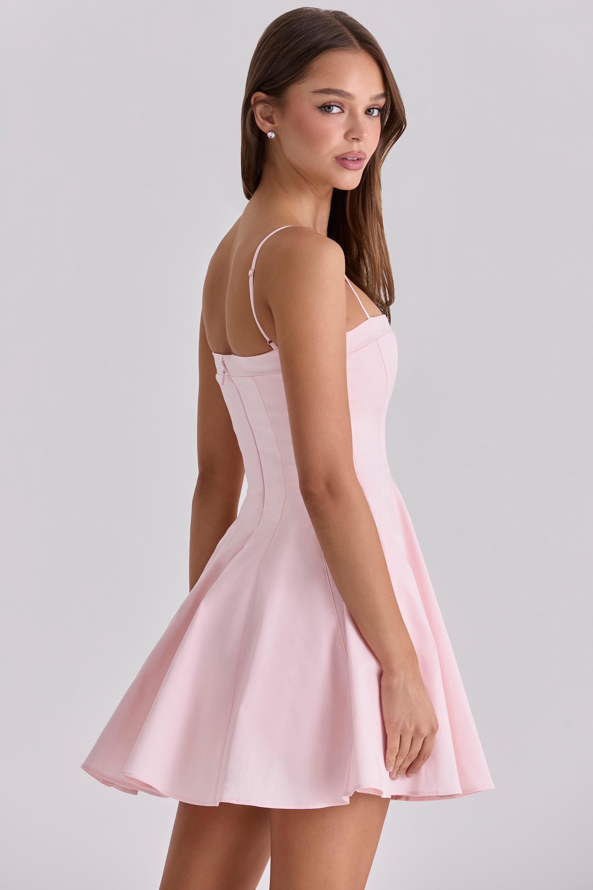 Dolly  Pink Cotton Flared Mini Sundress — image 2
