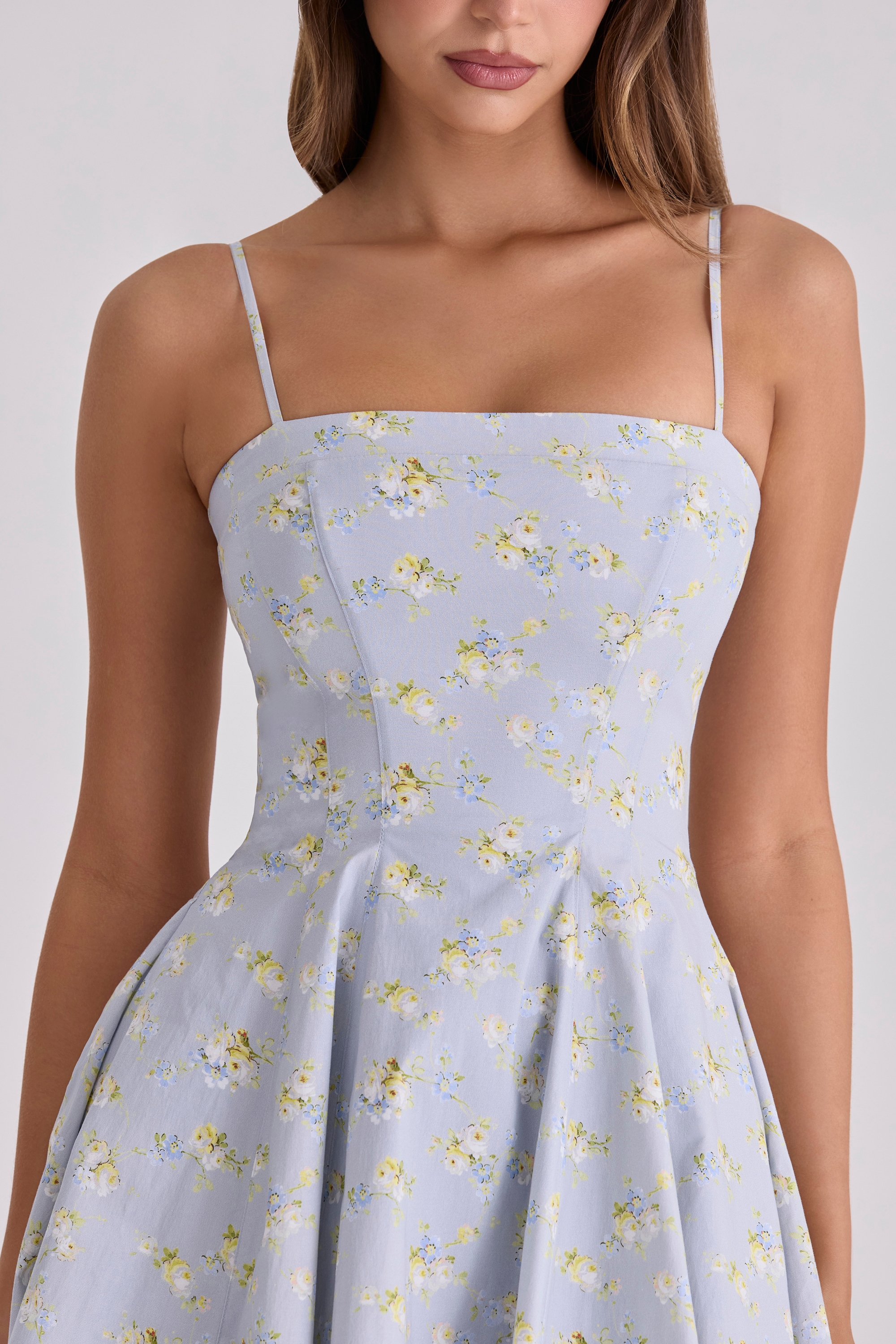 Dolly  Blue Wildflower Floral Print Cotton Mini Sundress — image 3