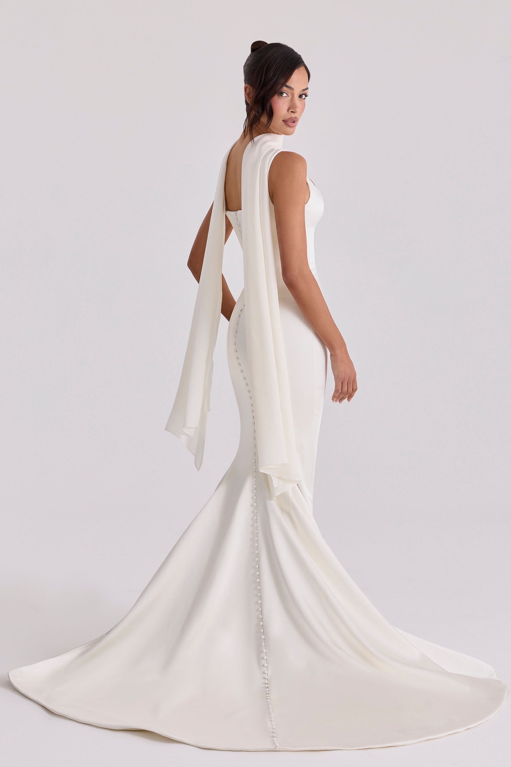 Eloise  Ivory Pure Silk Shawl — image 4