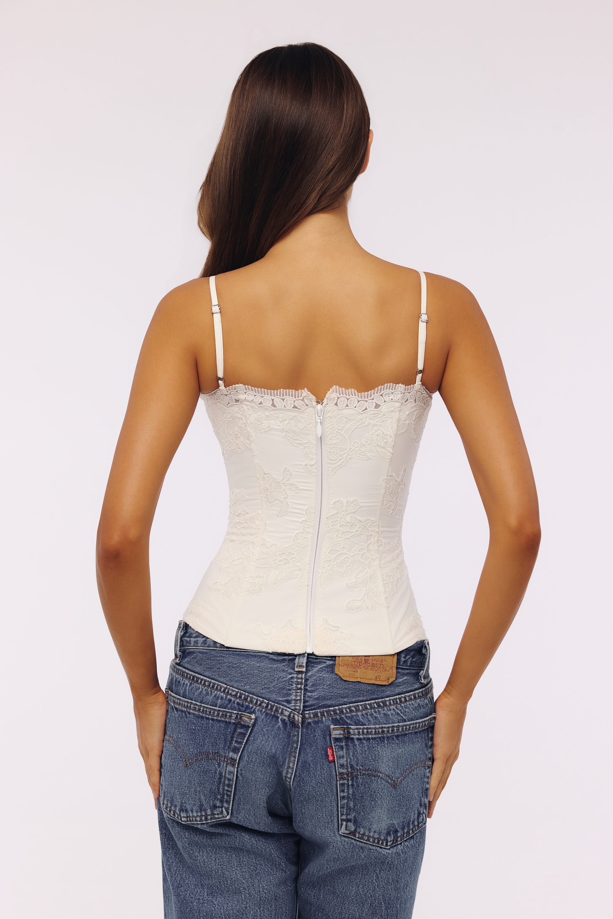 Chloe  White Cotton Broderie Anglais Lace Top — image 8