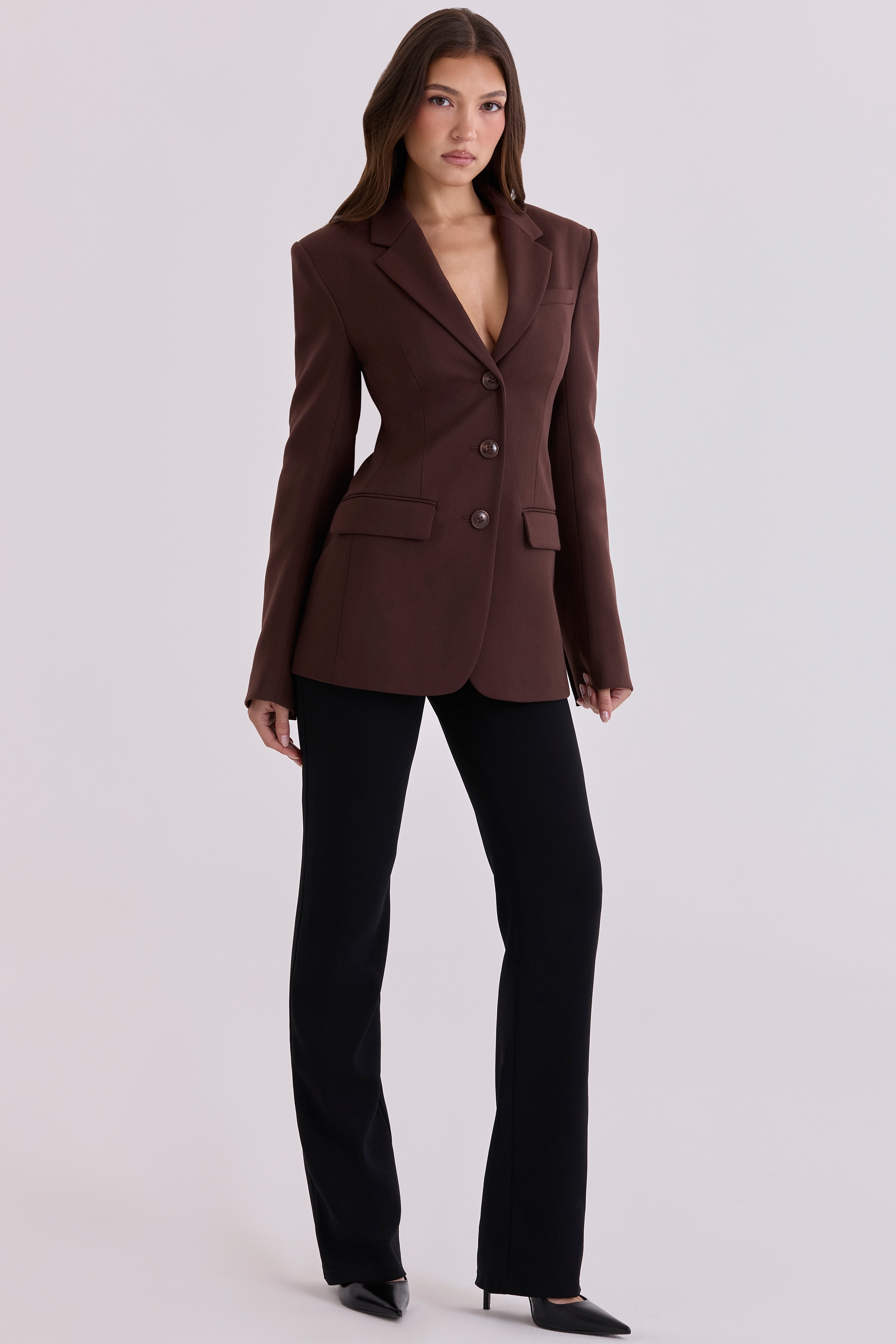 Luella  Chocolate Crepe Hourglass Blazer Jacket — image 6