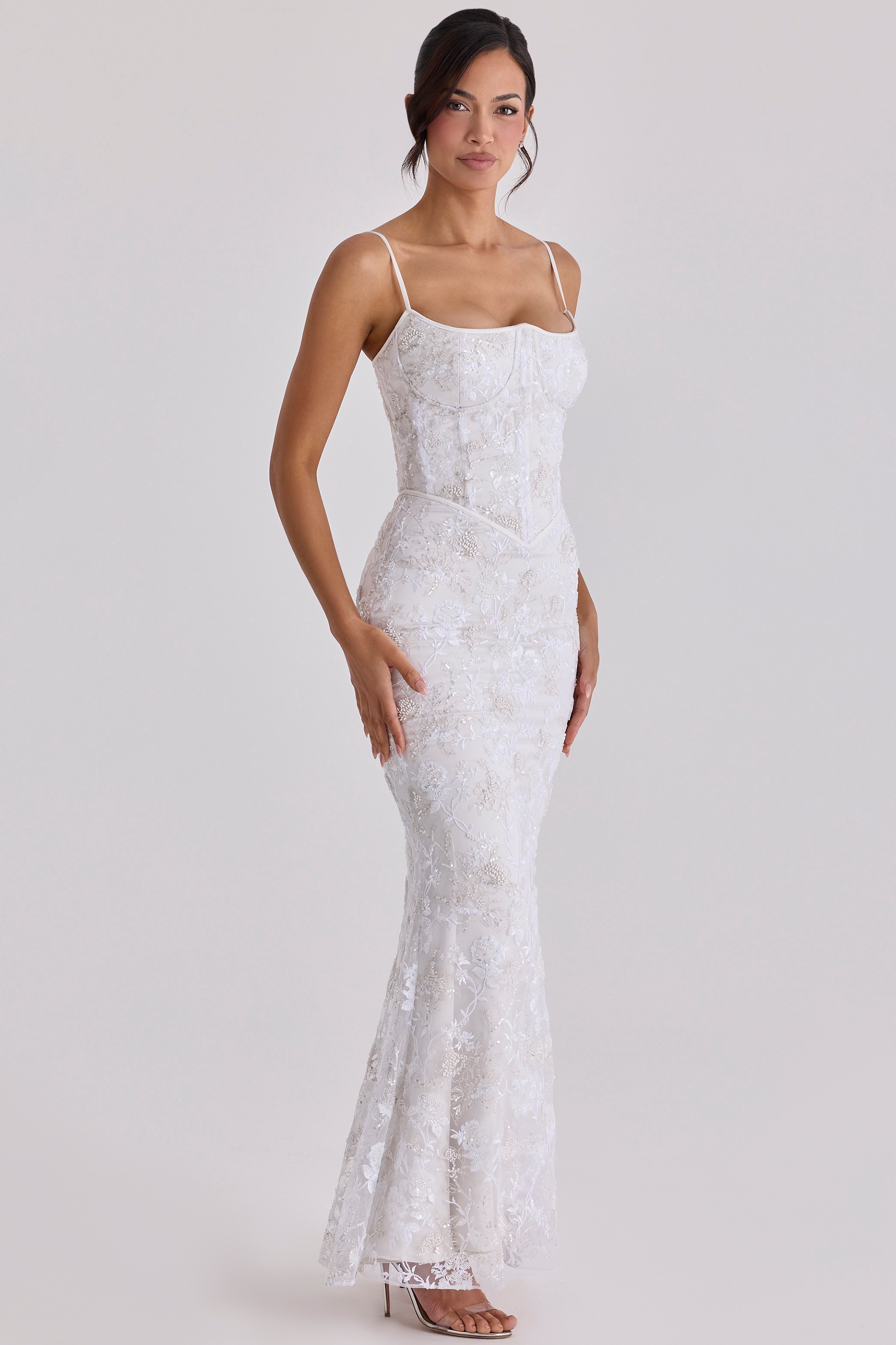 Naeva  White Hand Beaded Embellished Bridal Gown — image 6