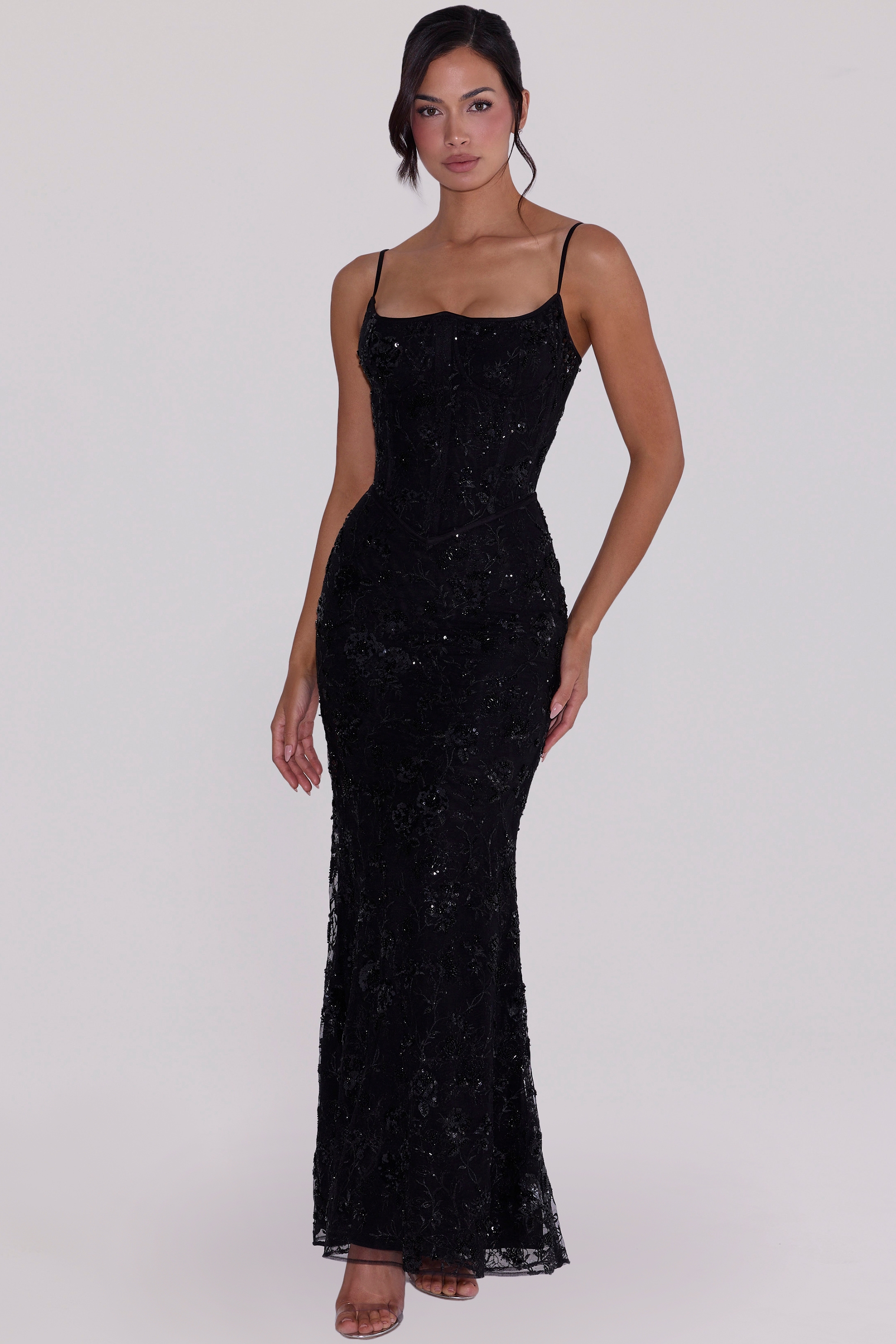 Naima  Black Hand Beaded Embellished Corset Maxi Dress - Limited Edition — image 7
