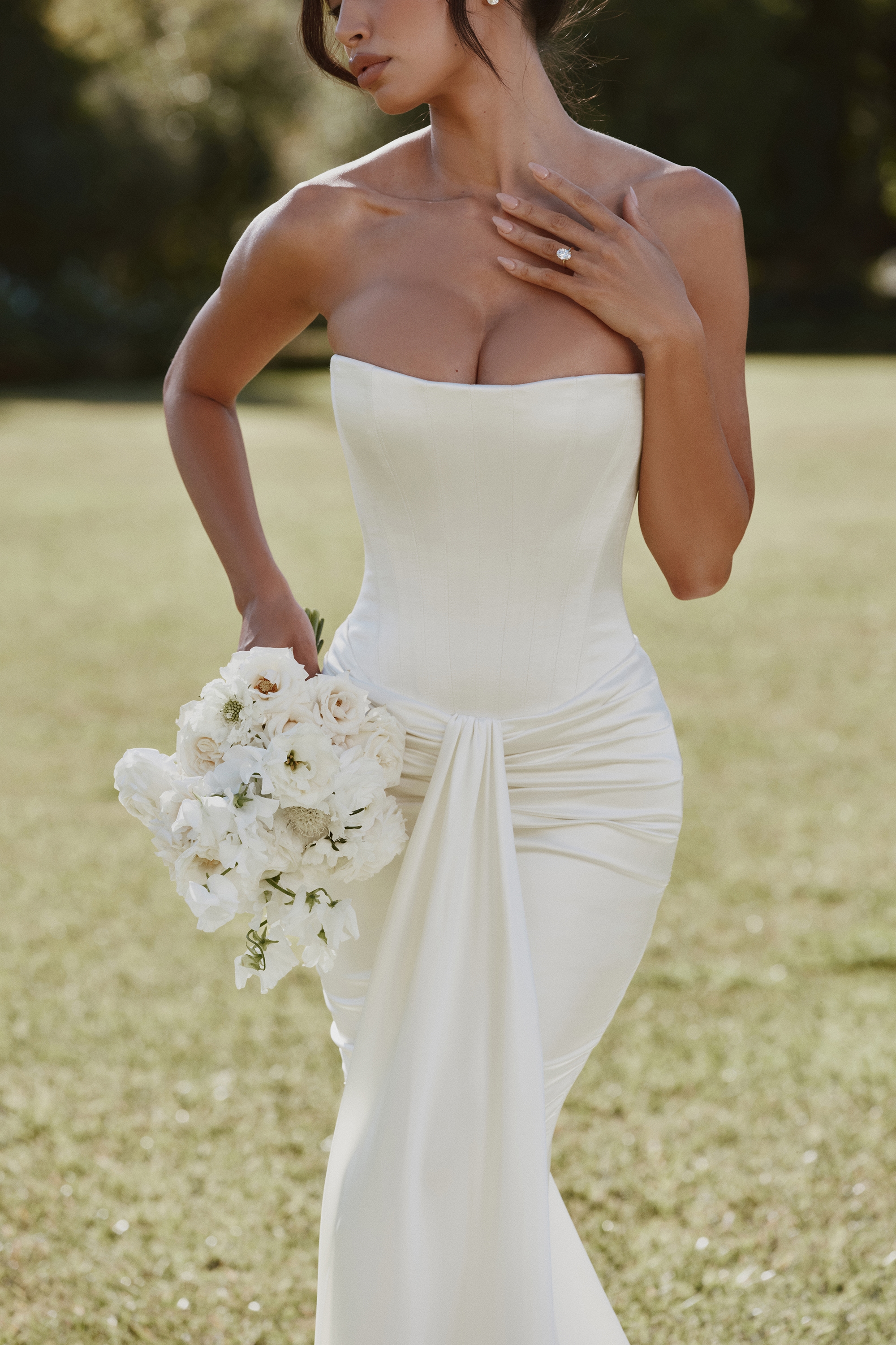 Camellia  Ivory Strapless Satin Bridal Gown — image 3