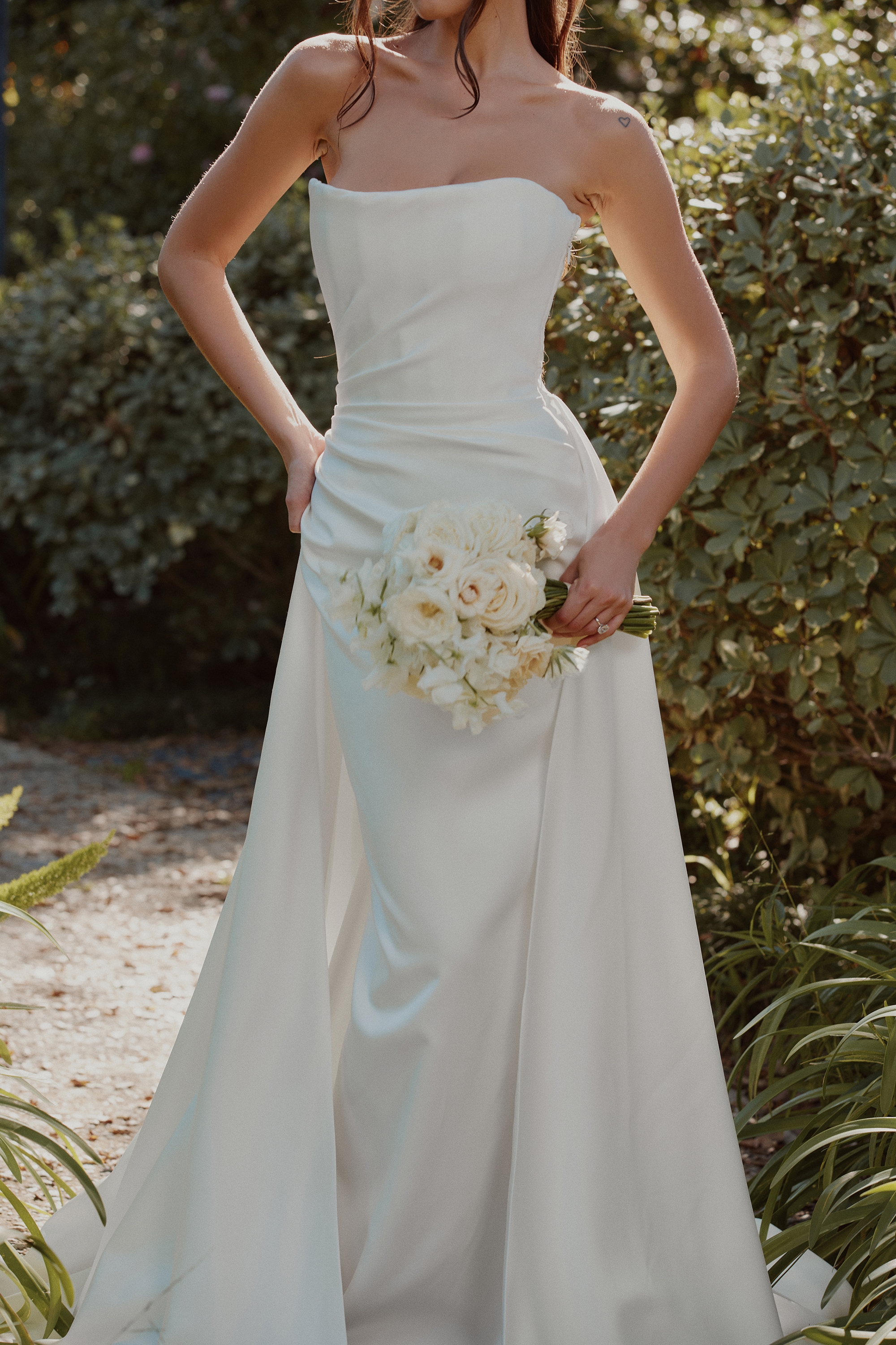 Sabrina  Ivory Satin Strapless Bridal Gown — image 9
