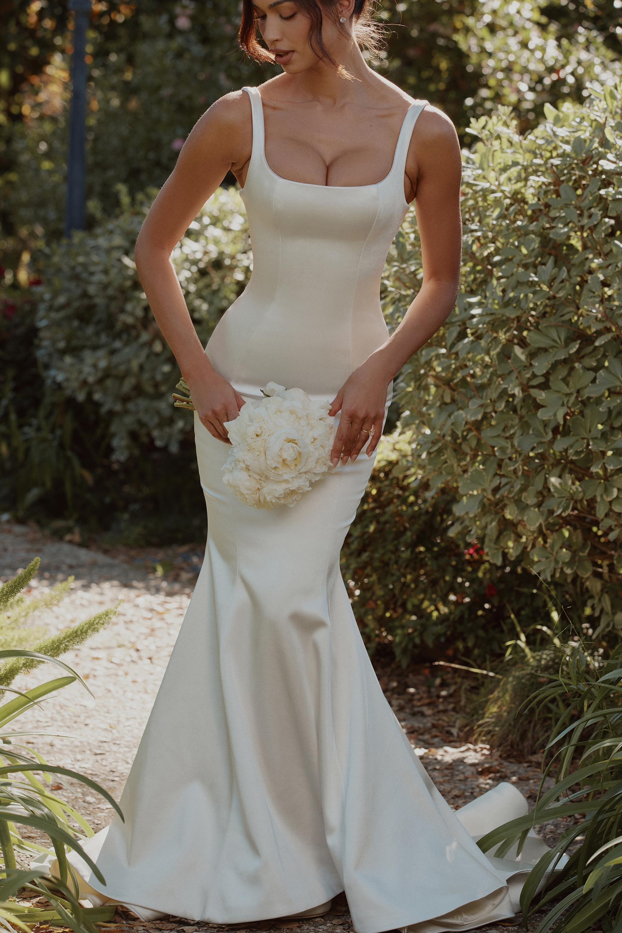 Leonie  Ivory Satin Button Back Bridal Gown — image 4