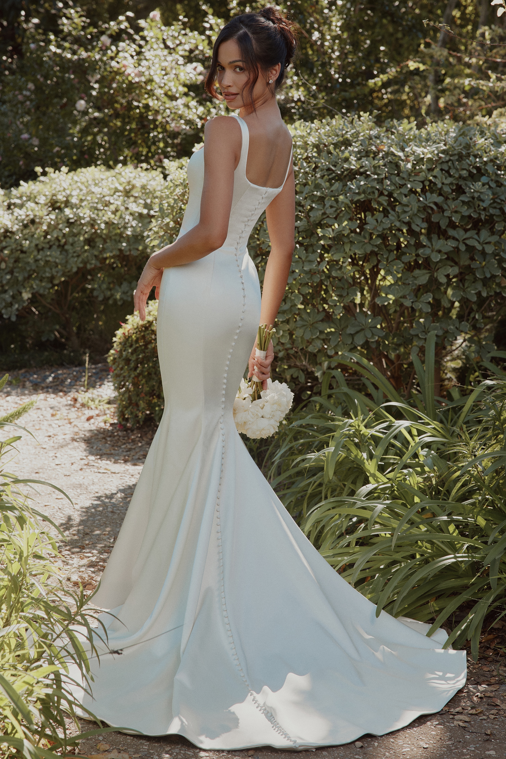 Leonie  Ivory Satin Button Back Bridal Gown — image 2