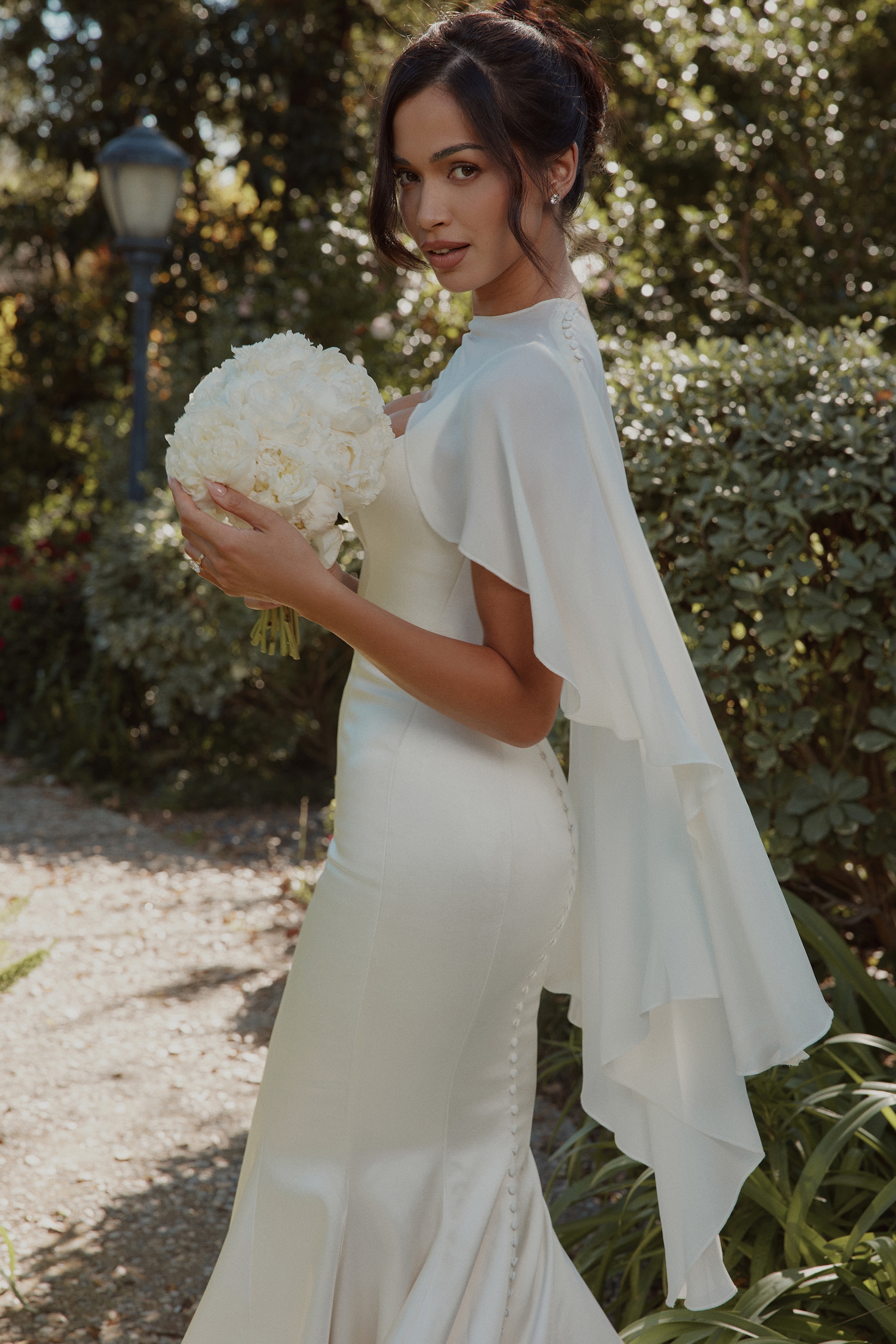 Alena  Ivory Asymmetric Draped Pure Silk Shawl — image 5