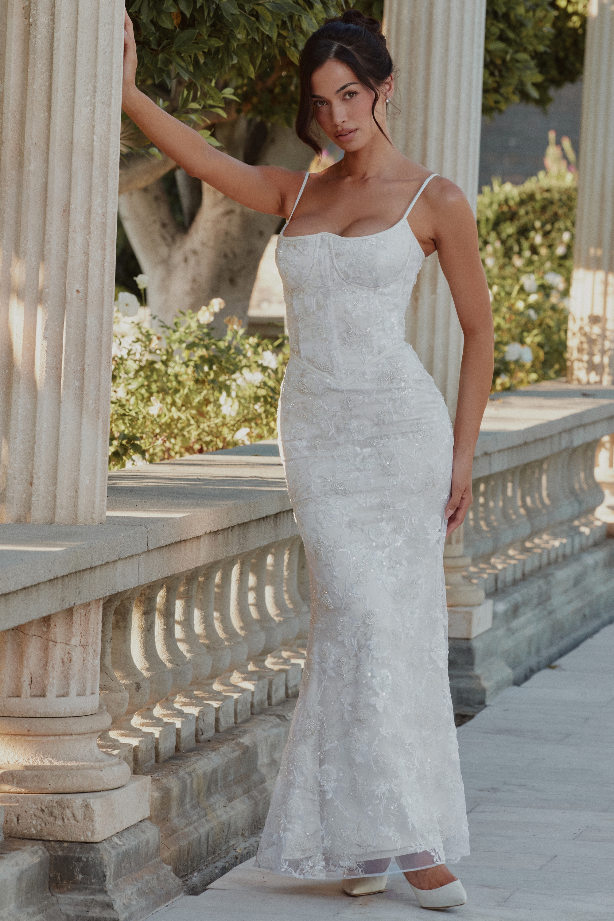 Naeva  White Hand Beaded Embellished Bridal Gown — image 4