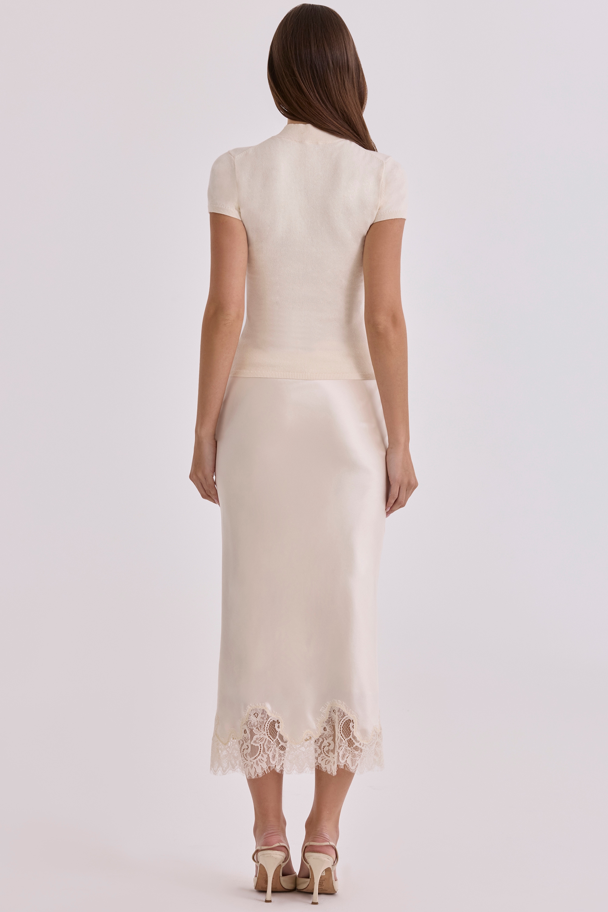 Tamra  Ivory Cotton + Cashmere Short Sleeve Top — image 9