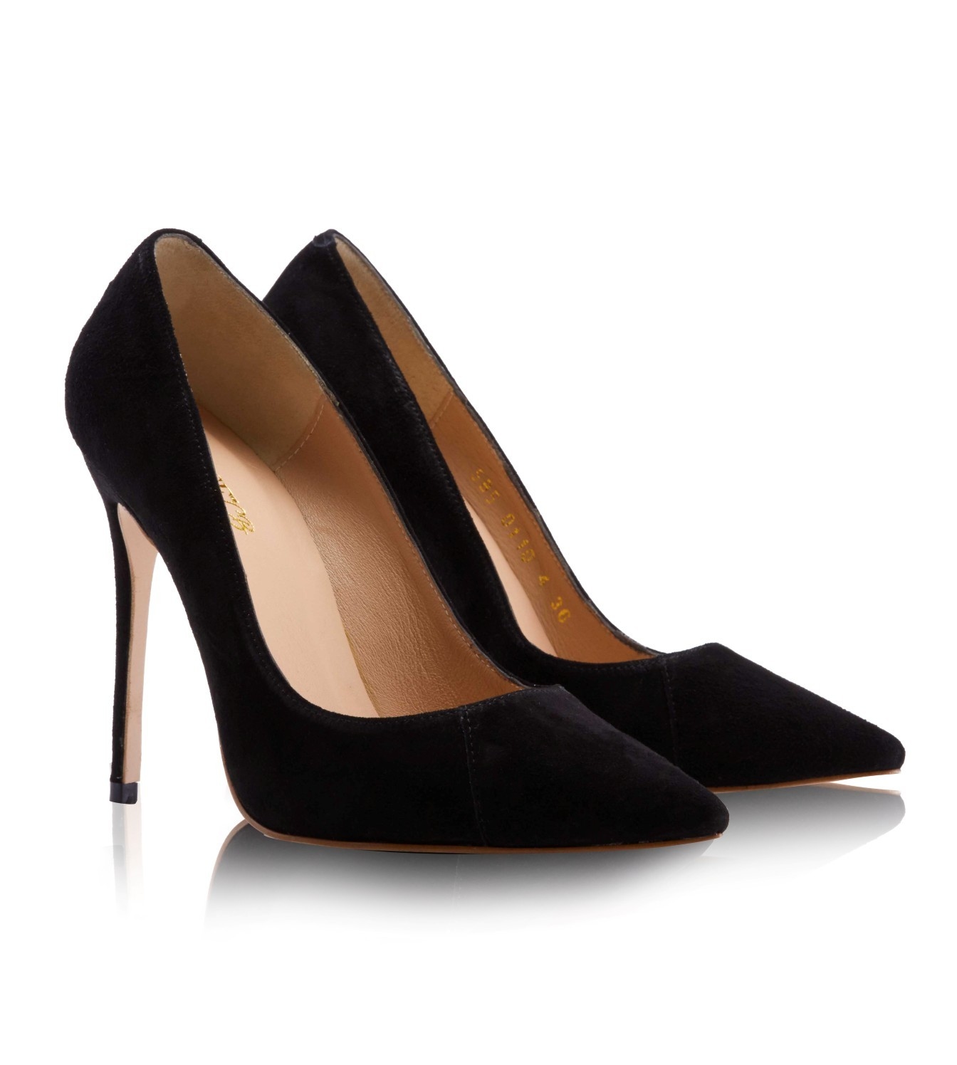 PARIS  4" Black Suede Pointy Toe Heels — image 2